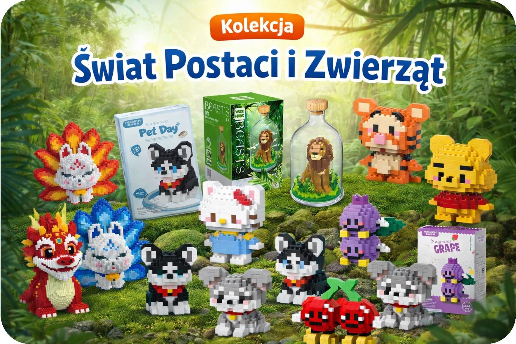 Klocki Konstrukcyjne Świat Postaci i Zwierząt