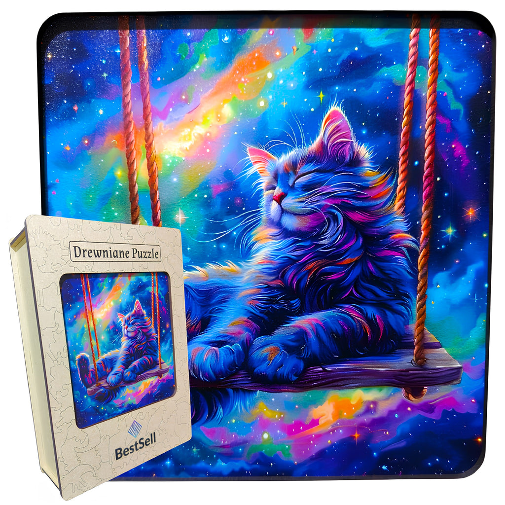Puzzle Drewniane BestSell Kot na Huśtawce