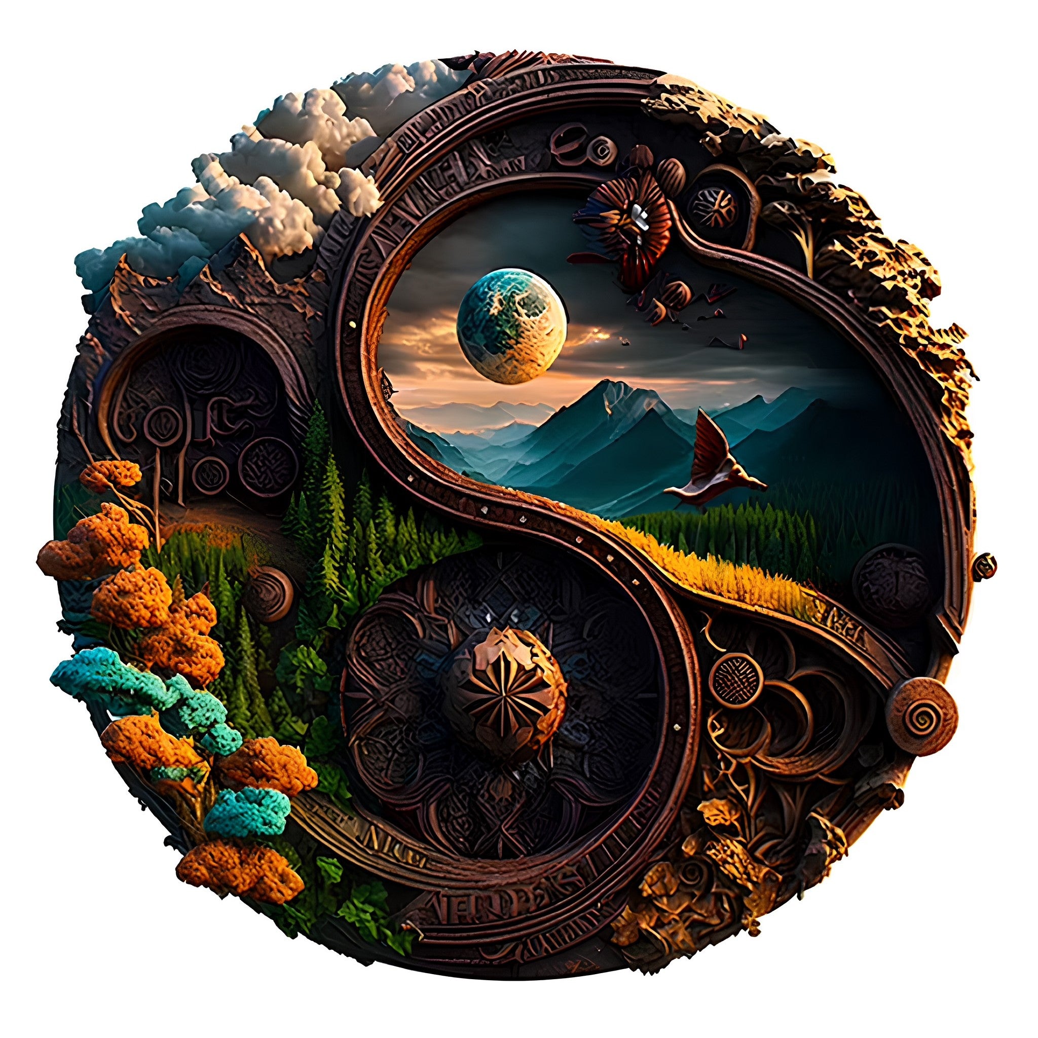 Puzzle Drewniane Tajemniczy Krajobraz Natura