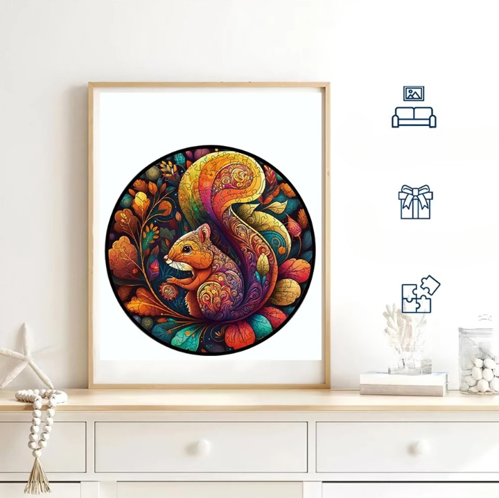 PUZZLE DREWNIANE WIEWIÓRKA PUZZLE W KSZTAŁCIE ZWIERZĄT