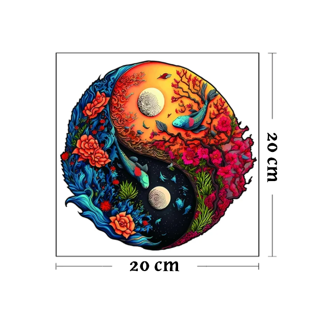 PUZZLE DREWNIANE RYBY KOI OBRAZ YIN-YANG