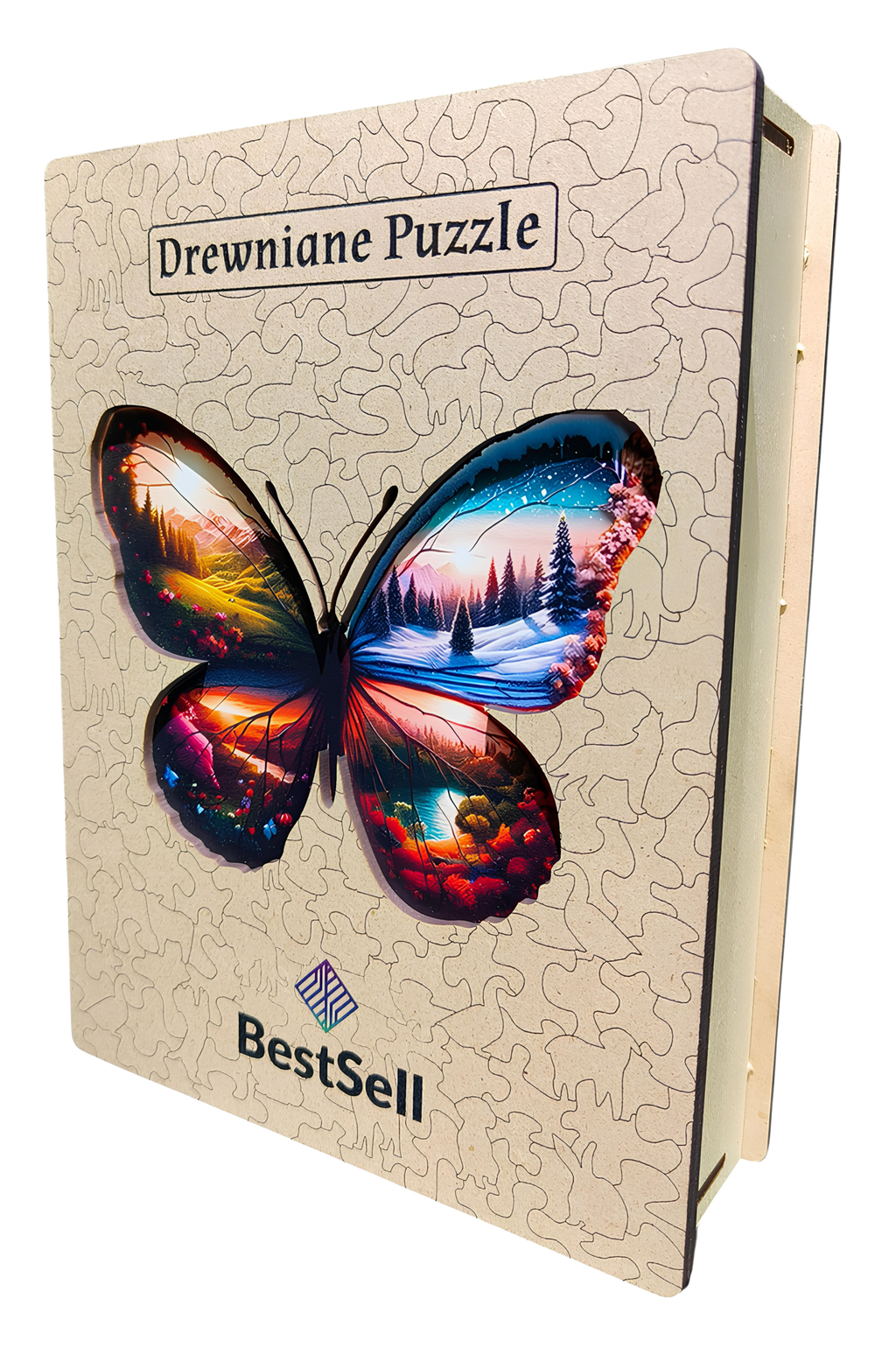 PUZZLE DREWNIANE MOTYL CZTERY PORY ROKU - PUZZLE ZWIERZĘTA UKŁADANKA DLA DZIECI DOROSŁYCH