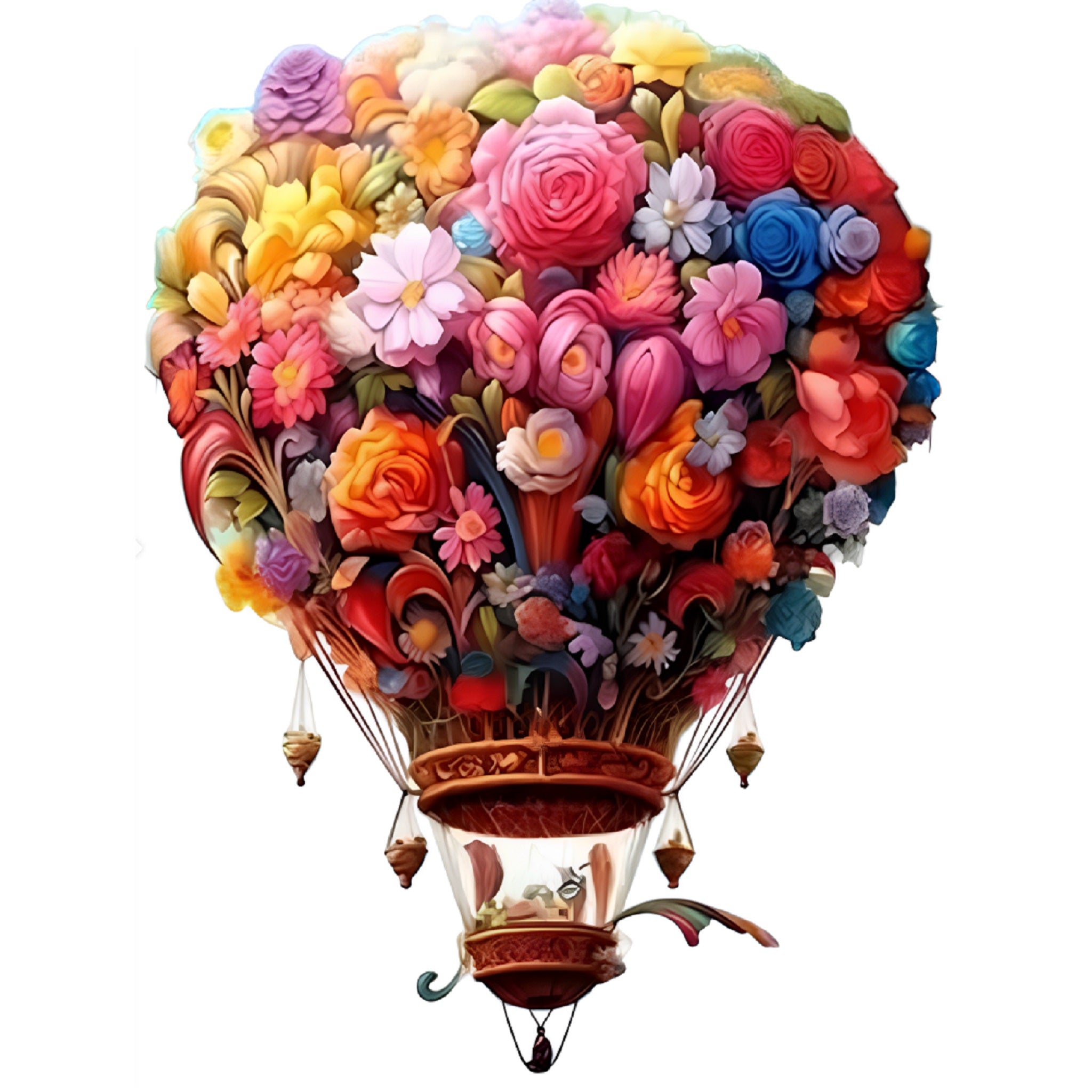 Puzzle Drewniane BestSell Balon z Kwiatów