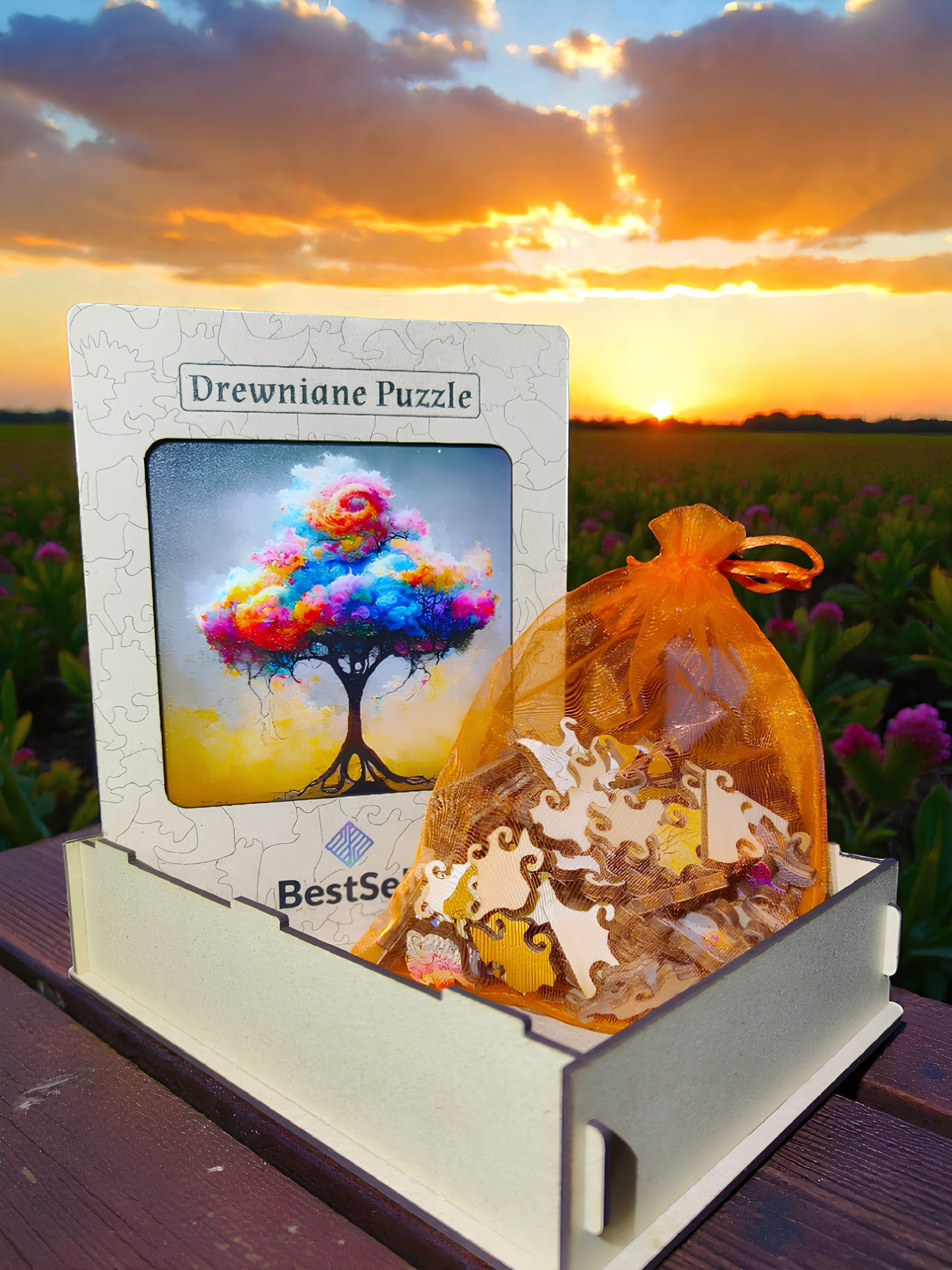 Puzzle Drewniane BestSell Kolorowe Drzewo