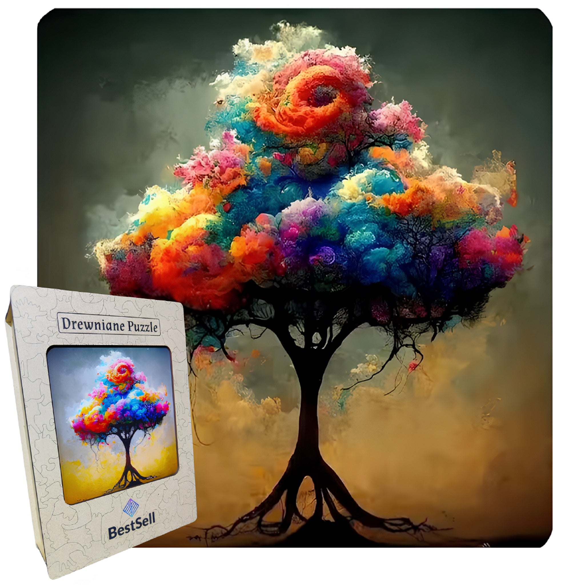 Puzzle Drewniane BestSell Kolorowe Drzewo