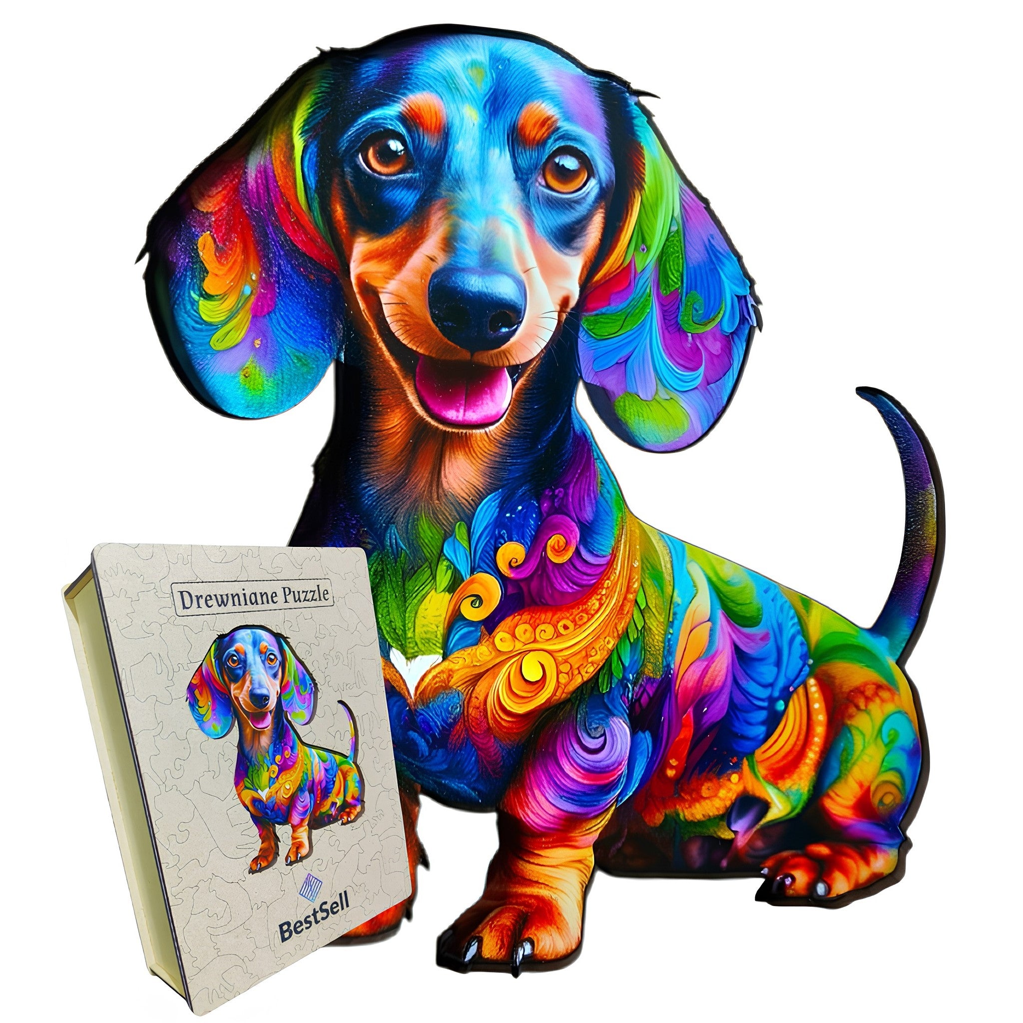 Puzzle Drewniane Pies Jamnik