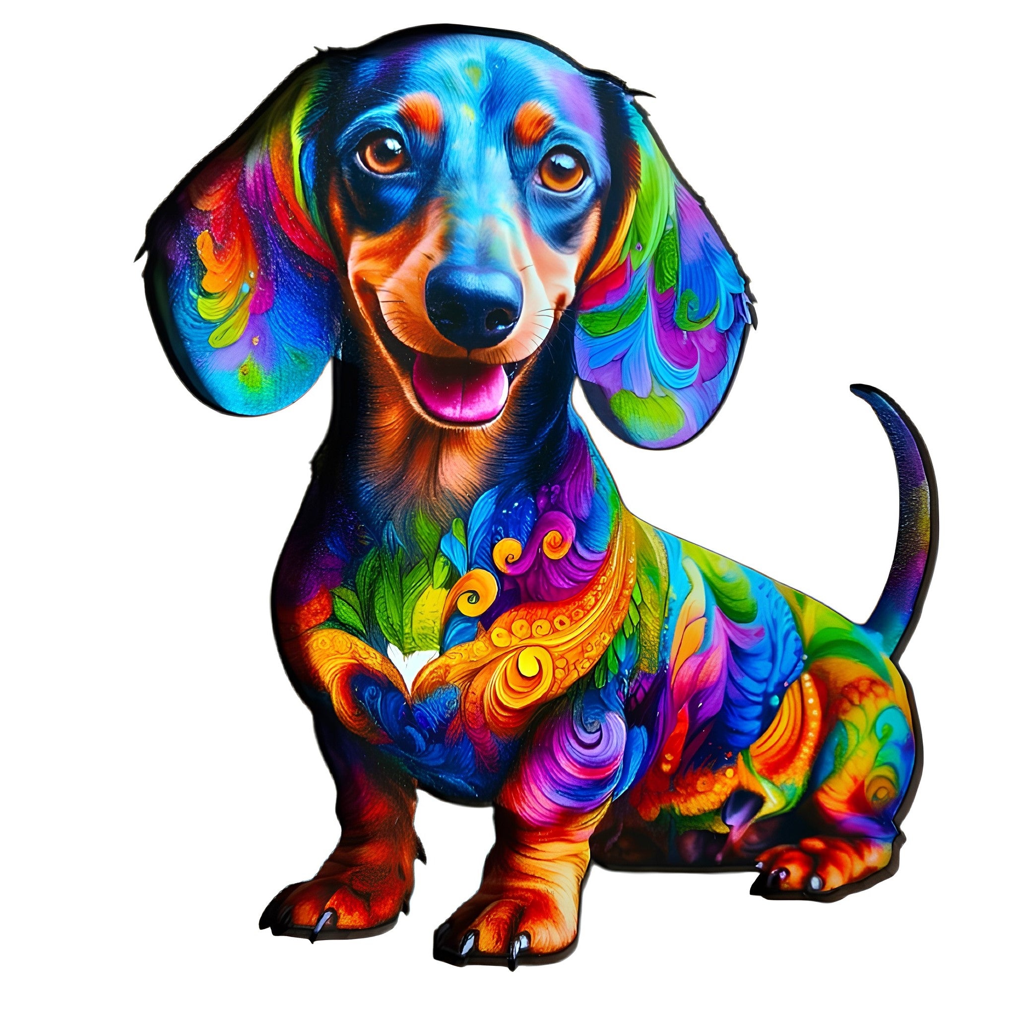 Puzzle Drewniane Pies Jamnik