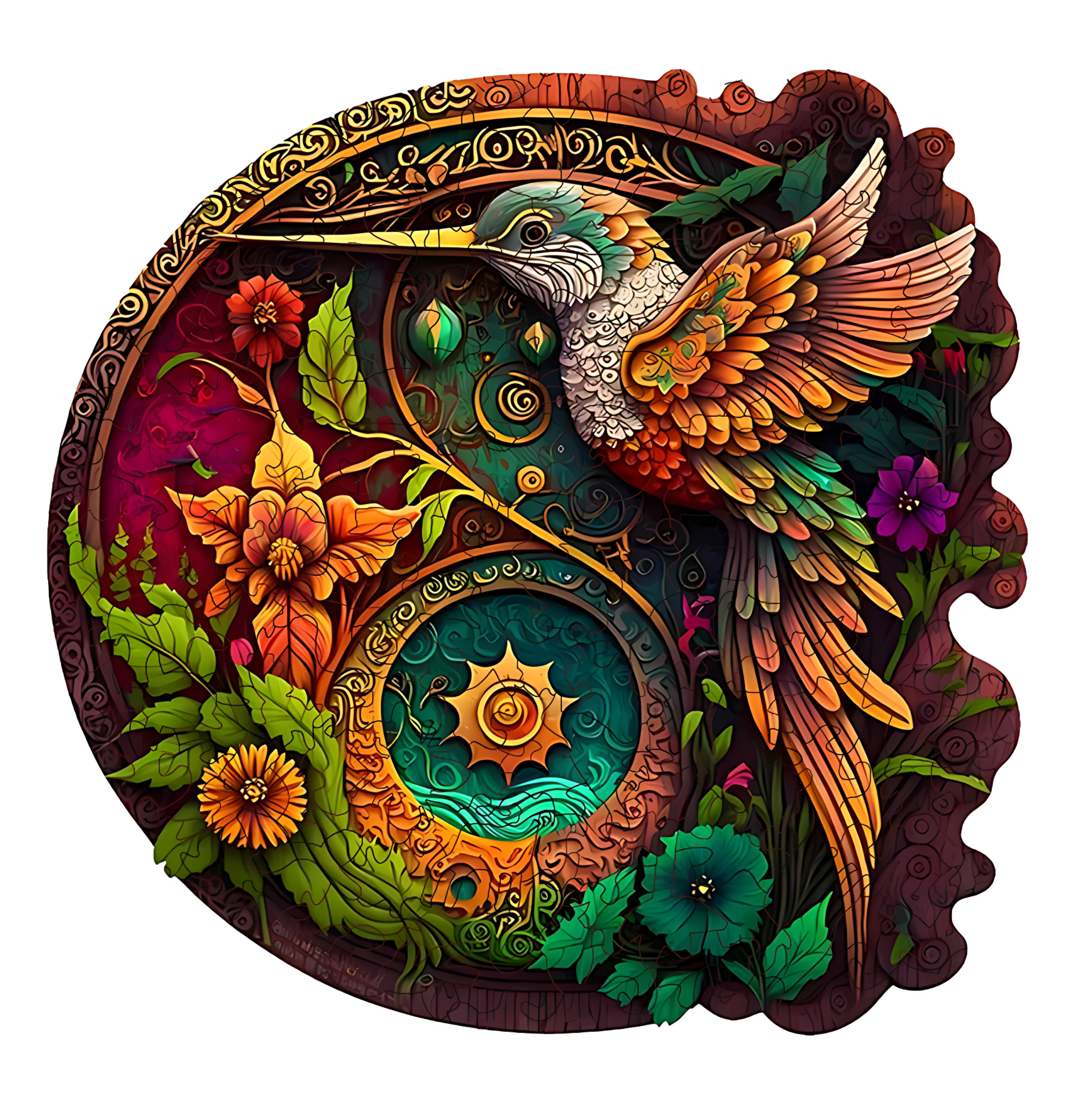 PUZZLE DREWNIANE PTKA KOLIBER UKŁADANKA DLA DZIECI I DOROSŁYCH