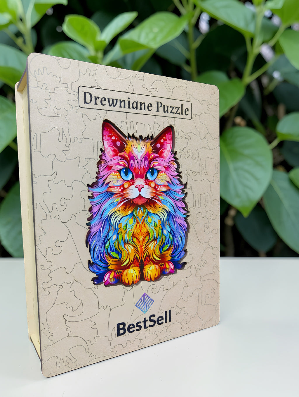 Puzzle Drewniane Kolorowy Kot