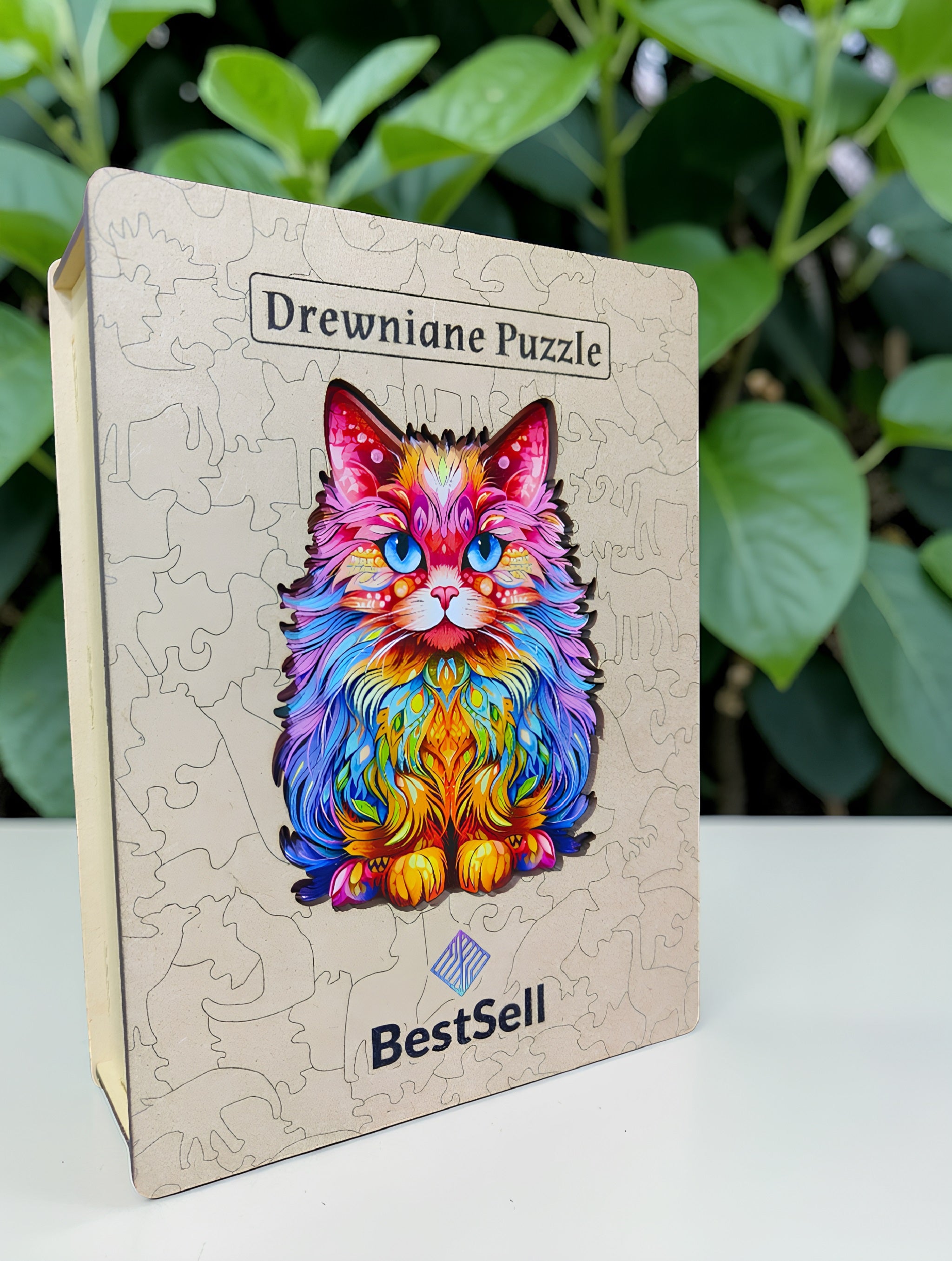 Puzzle Drewniane Kolorowy Kot