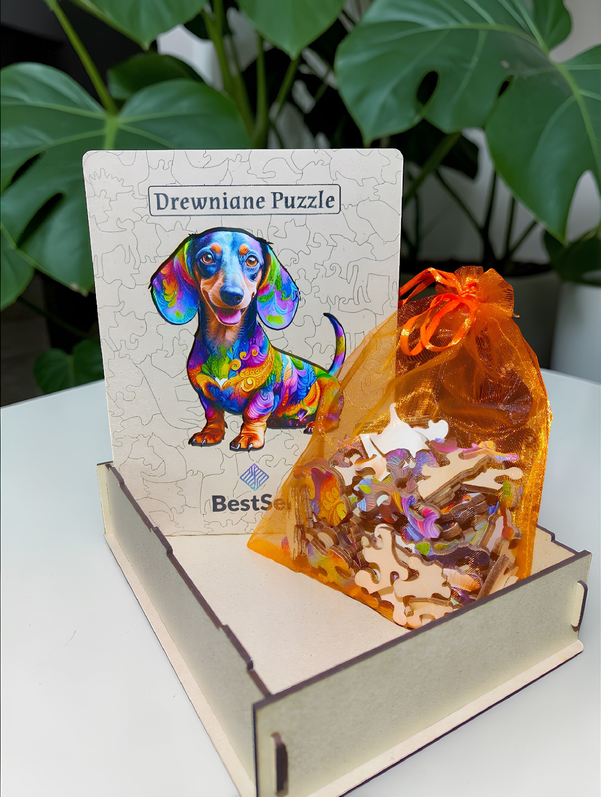 Puzzle Drewniane Pies Jamnik