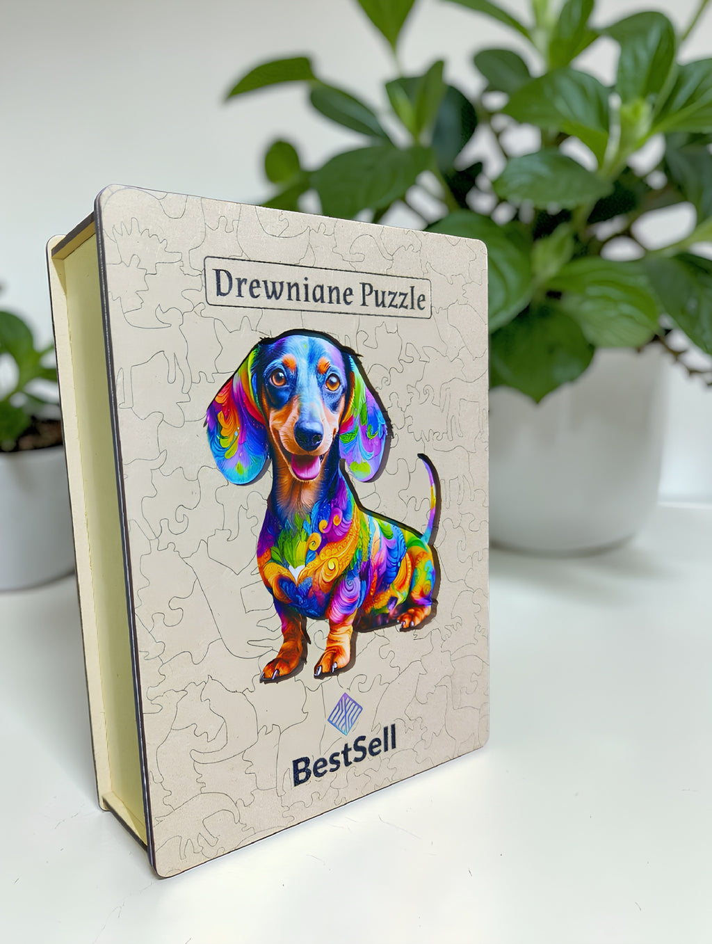 Puzzle Drewniane Pies Jamnik