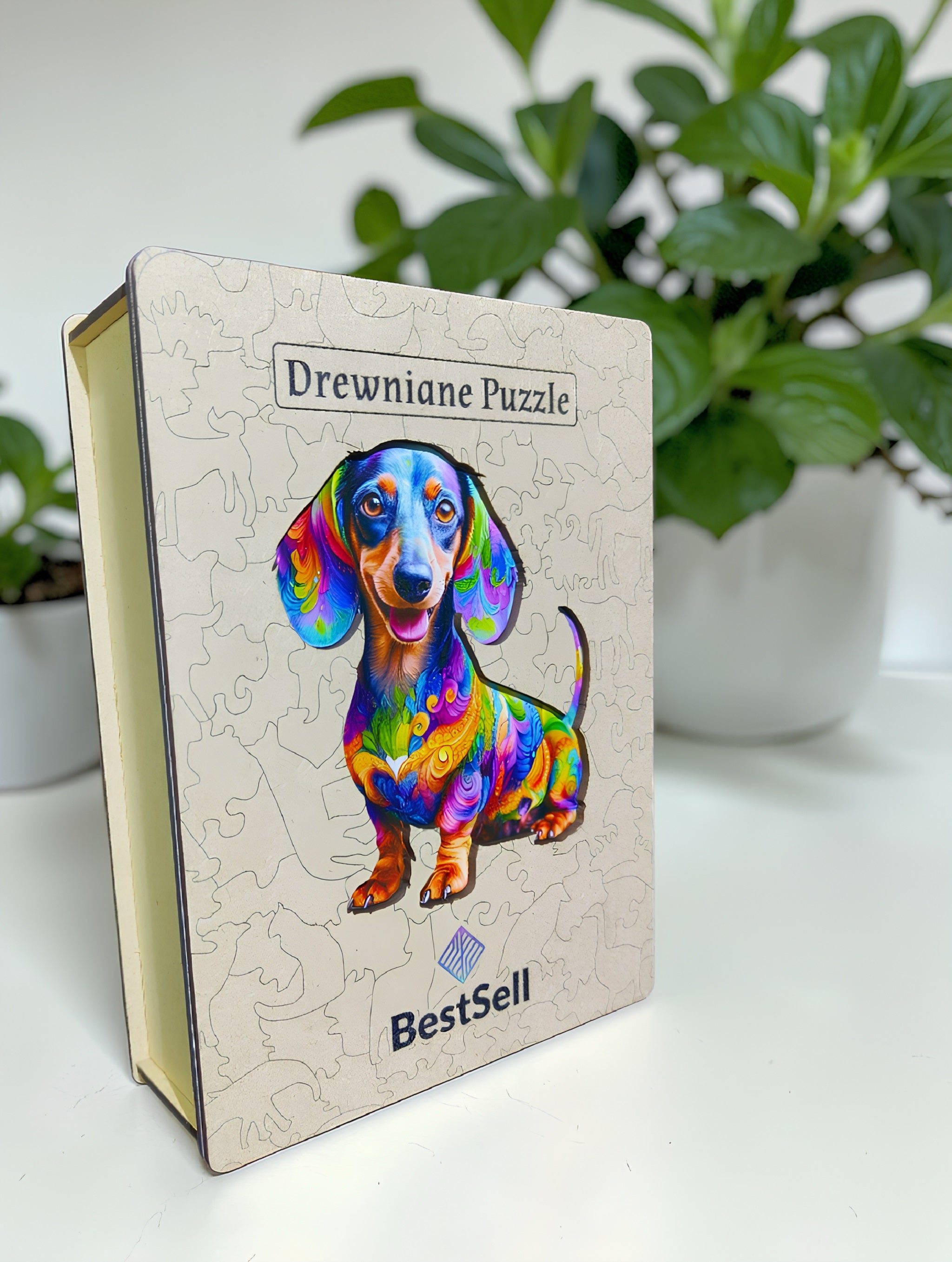 Puzzle Drewniane Pies Jamnik