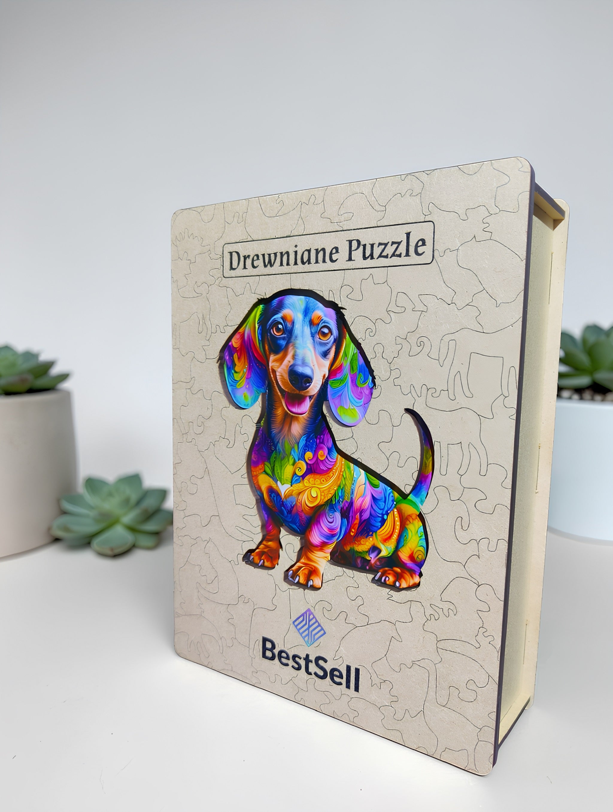 Puzzle Drewniane Pies Jamnik