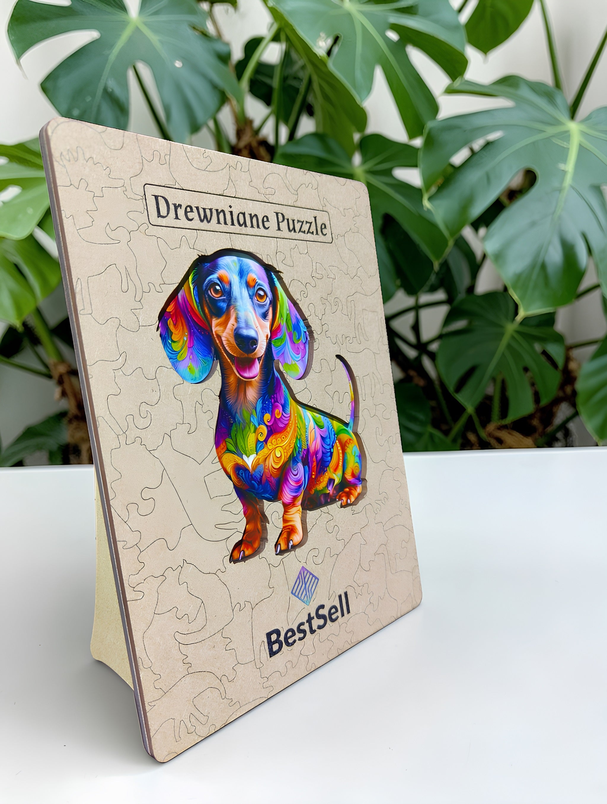 Puzzle Drewniane Pies Jamnik