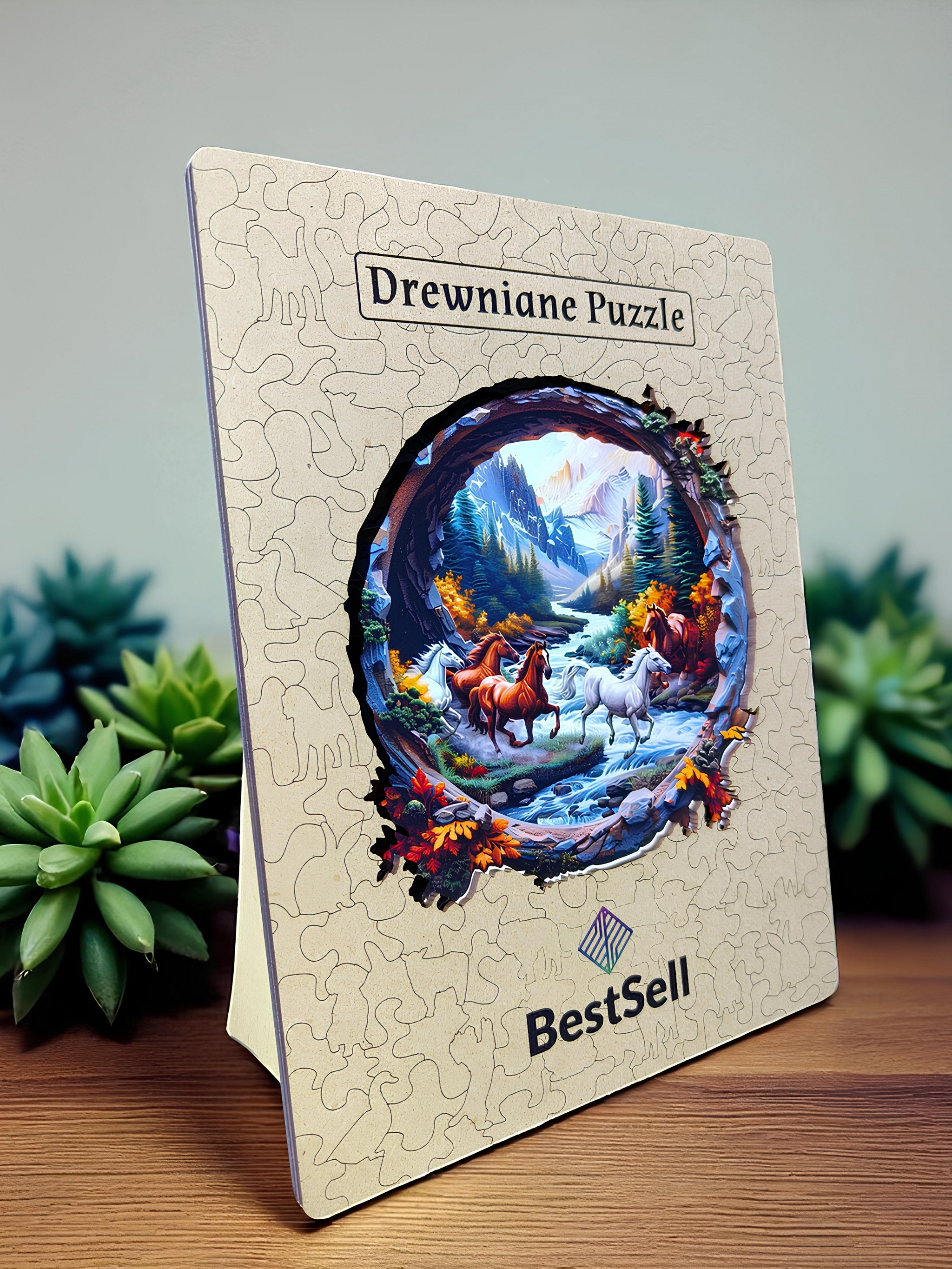 Puzzle Drewniane Galopujące Konie