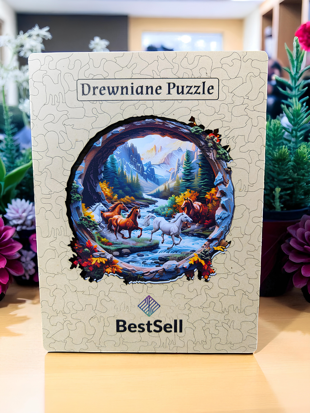 PUZZLE DREWNIANE ZWIERZĘTA KOŃ KONIE RUMAKI DLA DZIECI DOROSŁYCH