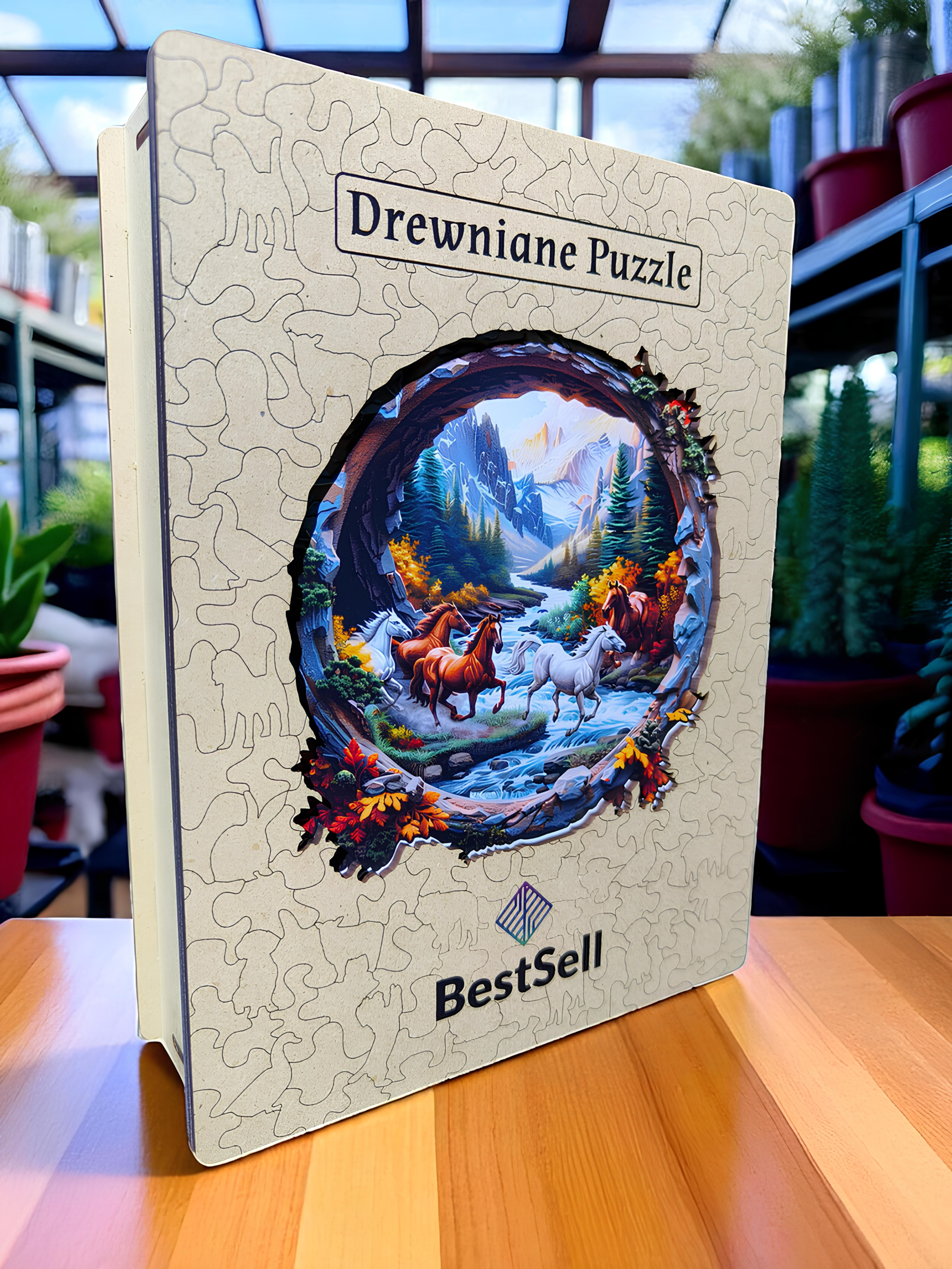 PUZZLE DREWNIANE ZWIERZĘTA KOŃ KONIE RUMAKI DLA DZIECI DOROSŁYCH