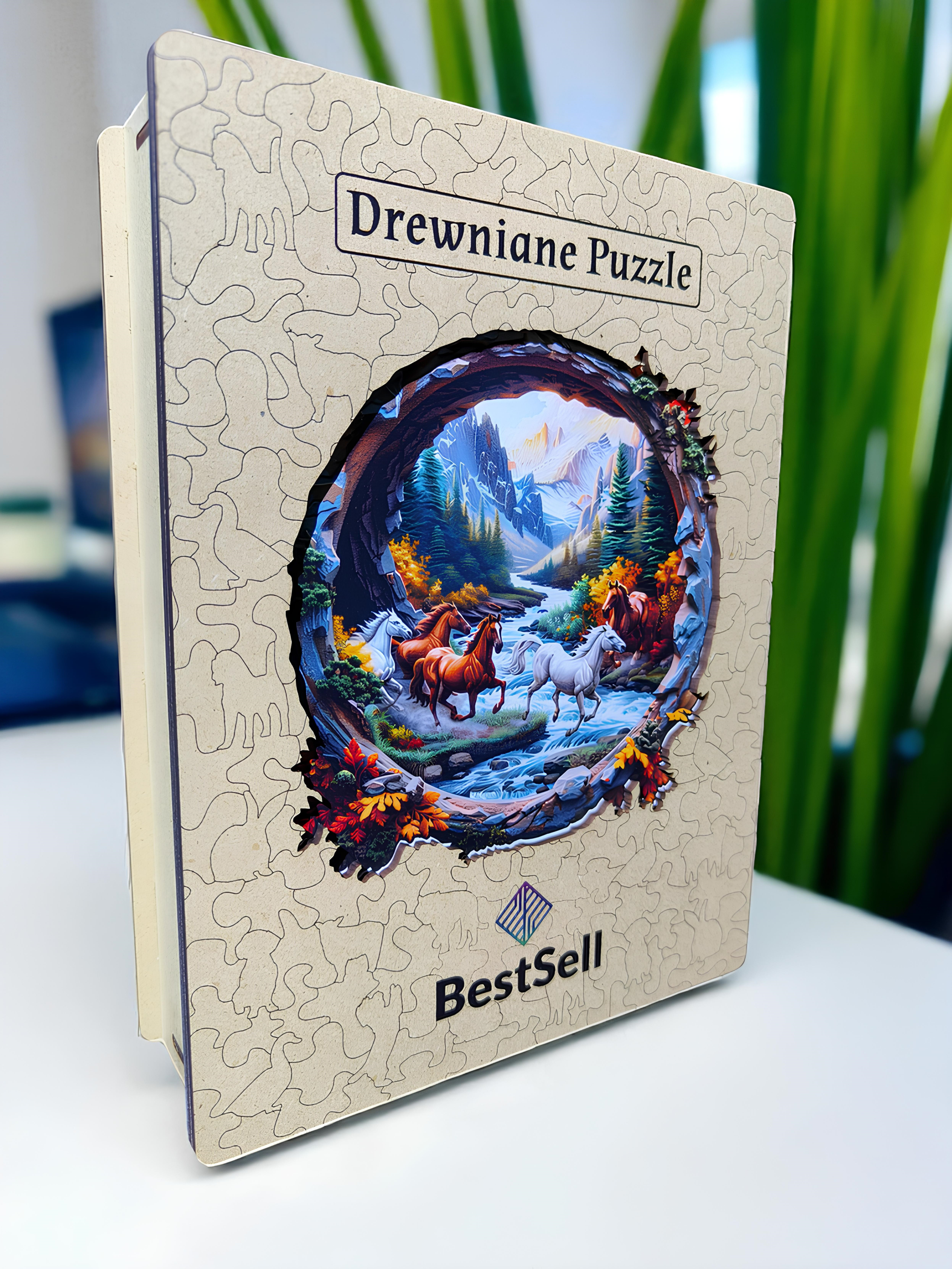 PUZZLE DREWNIANE ZWIERZĘTA KOŃ KONIE RUMAKI DLA DZIECI DOROSŁYCH