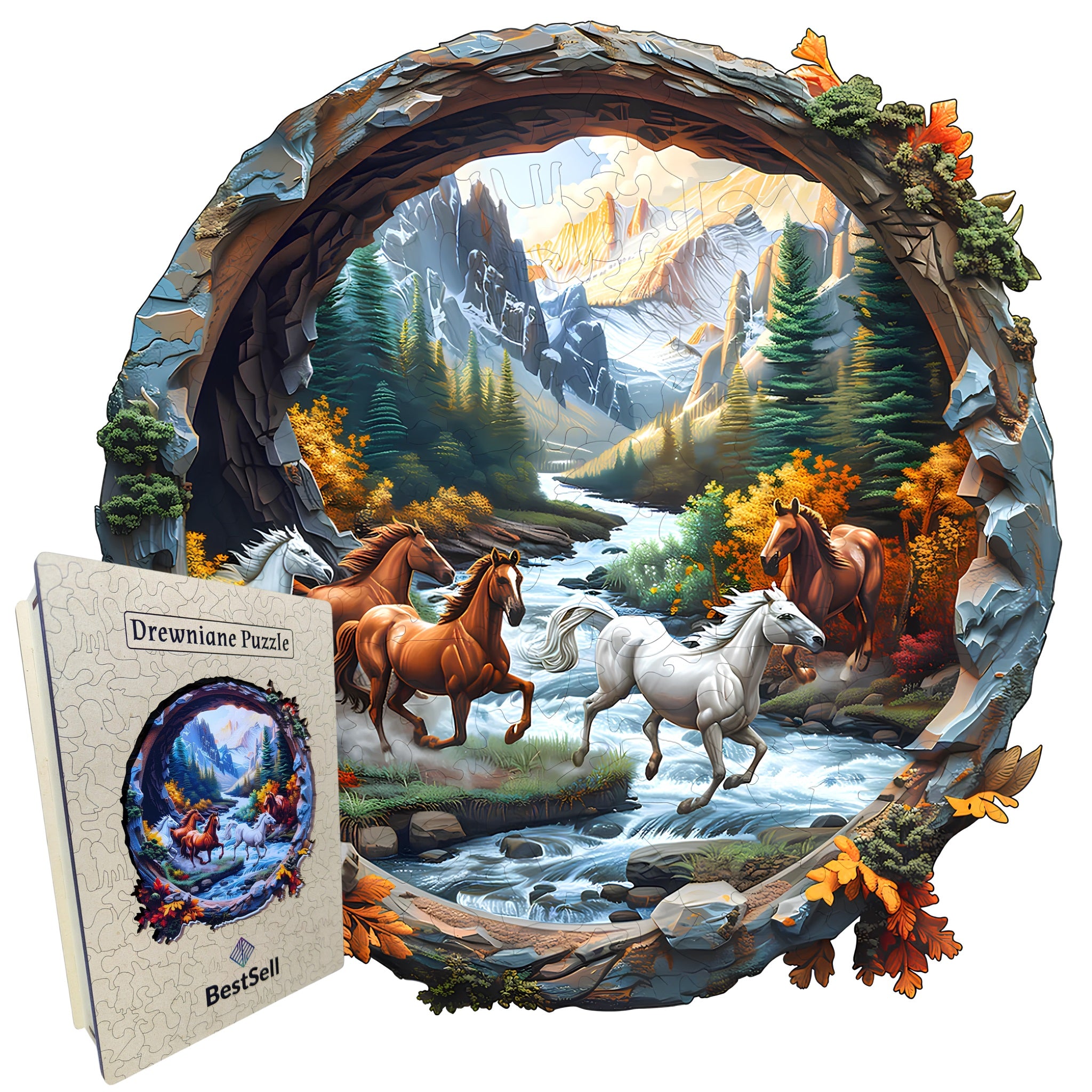 Puzzle Drewniane Galopujące Konie