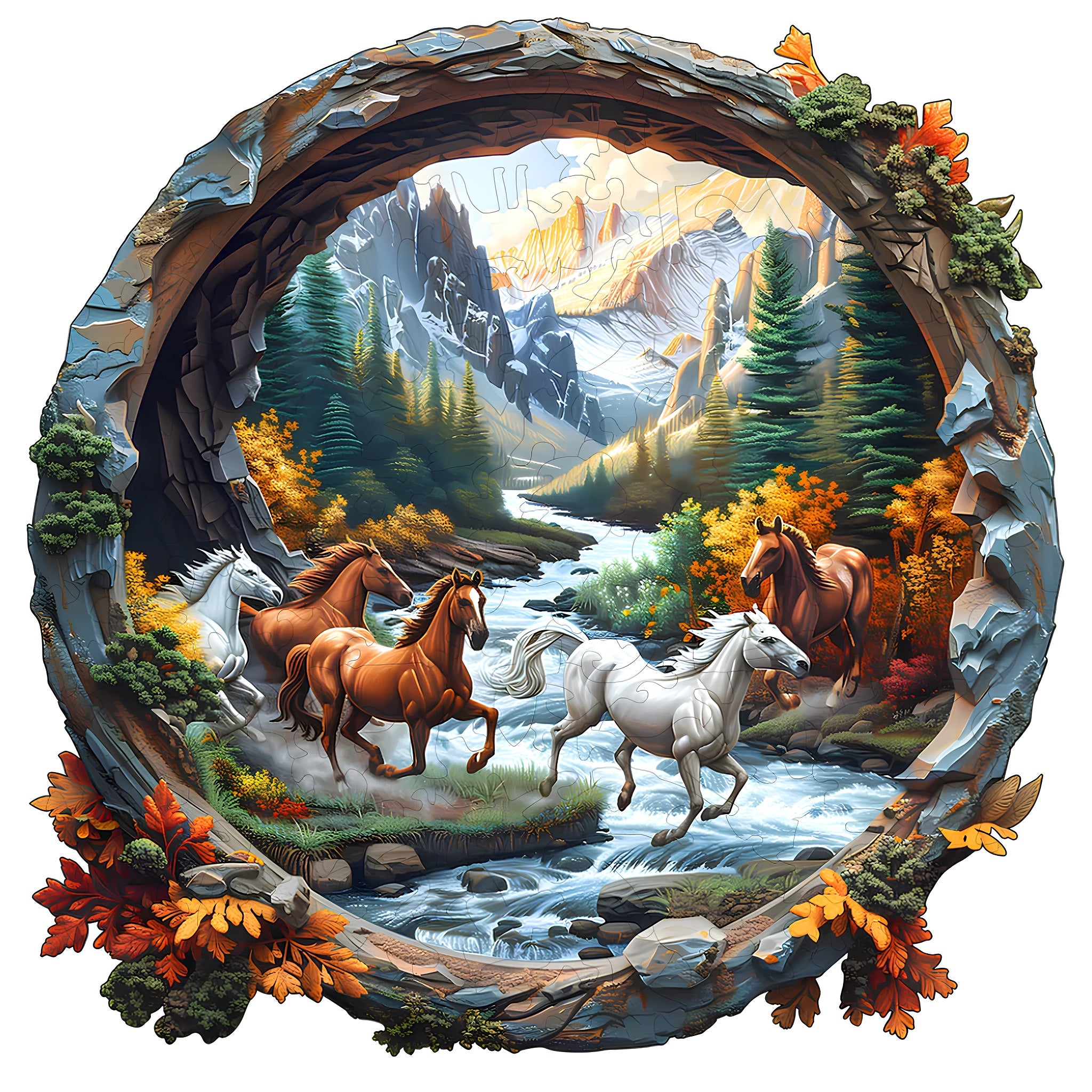 Puzzle Drewniane Galopujące Konie