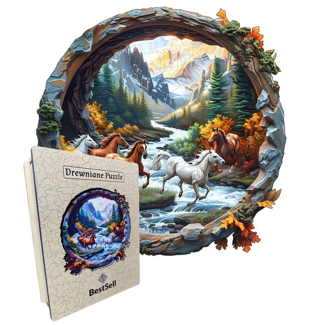 Galloping Horses Wooden Puzzle