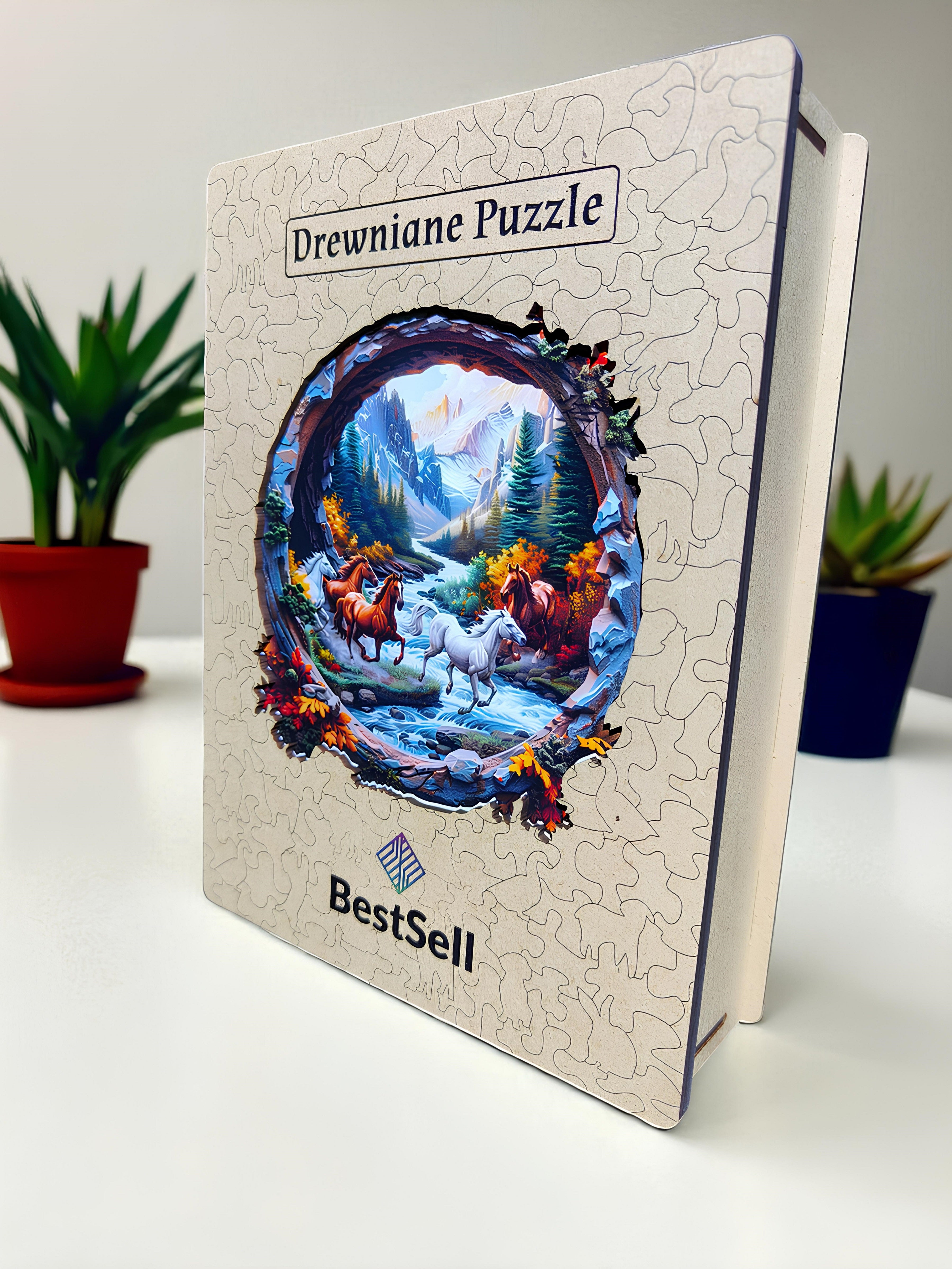 Puzzle Drewniane Galopujące Konie