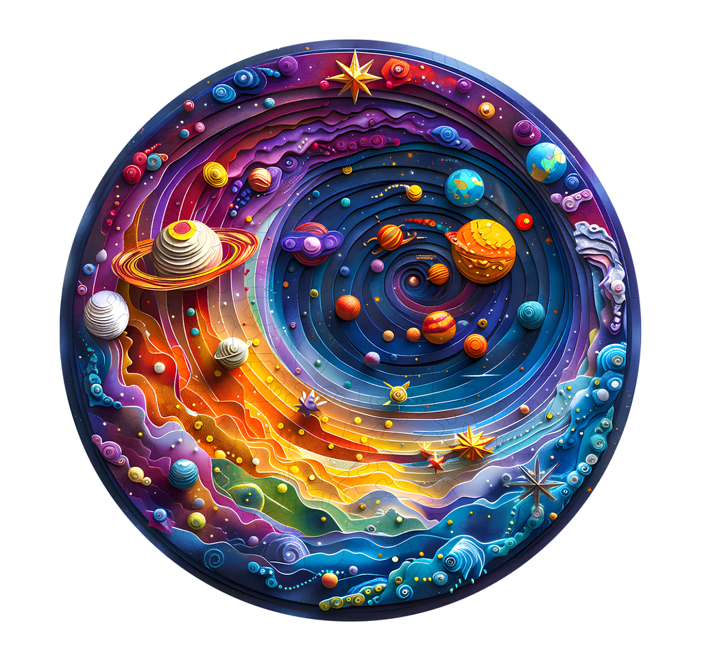 DREWNIANE PUZZLE BESTSELL KOSMOS PLANETY - KREATYWNA UKŁADANKA DLA DZIECI I DOROSŁYCH