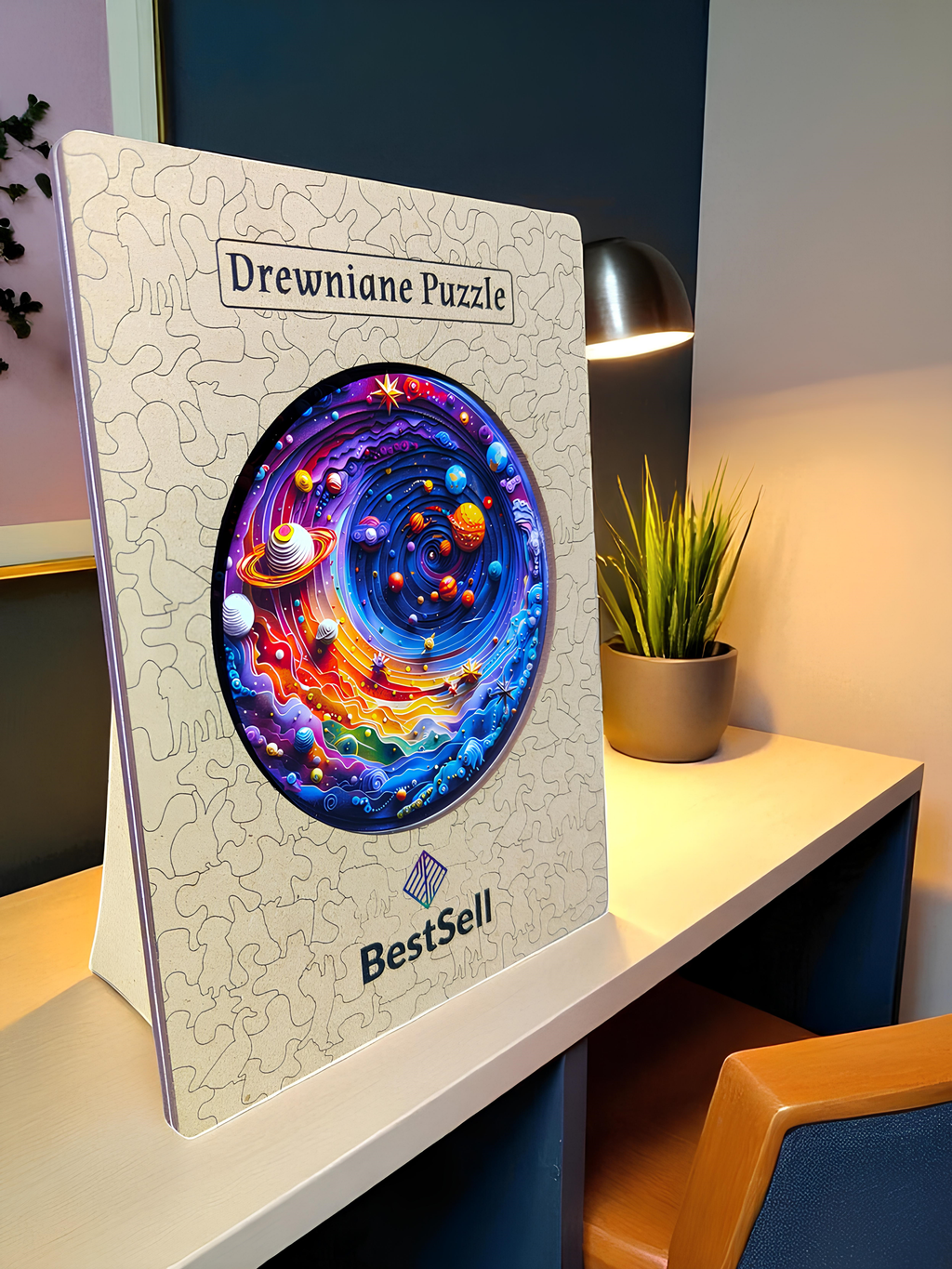 DREWNIANE PUZZLE BESTSELL KOSMOS PLANETY - KREATYWNA UKŁADANKA DLA DZIECI I DOROSŁYCH