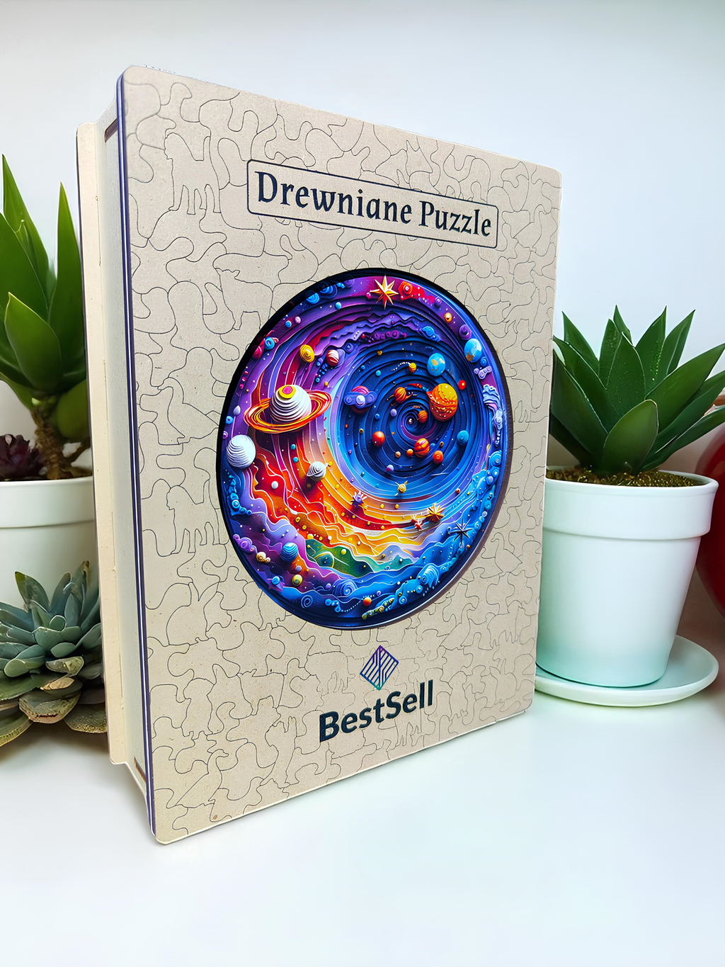 DREWNIANE PUZZLE BESTSELL KOSMOS PLANETY - KREATYWNA UKŁADANKA DLA DZIECI I DOROSŁYCH