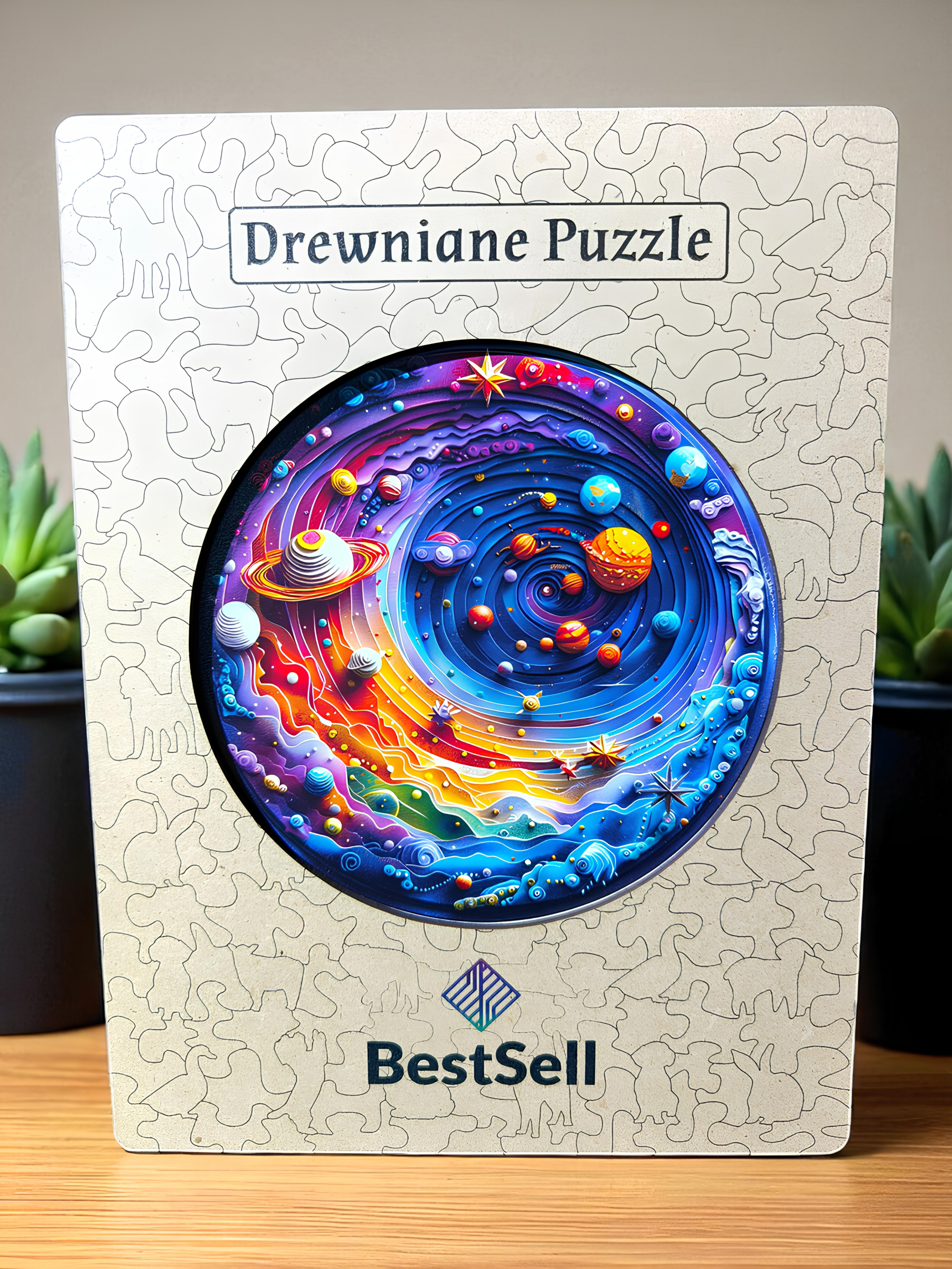 DREWNIANE PUZZLE BESTSELL KOSMOS PLANETY - KREATYWNA UKŁADANKA DLA DZIECI I DOROSŁYCH