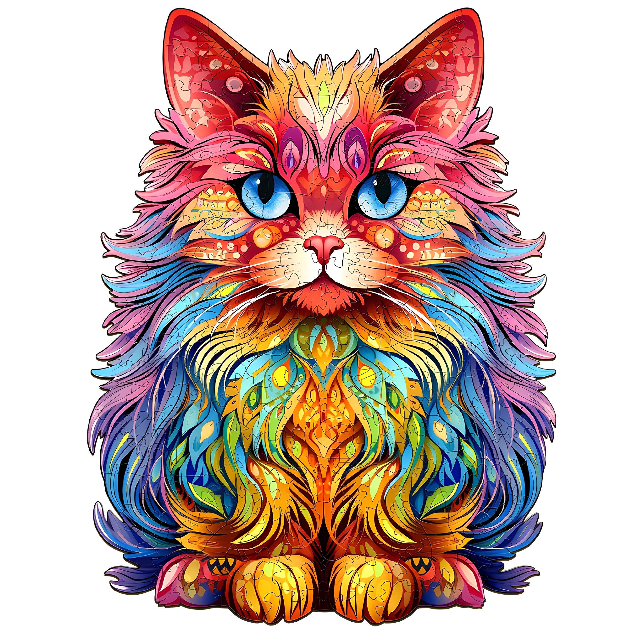 Puzzle Drewniane Kolorowy Kot