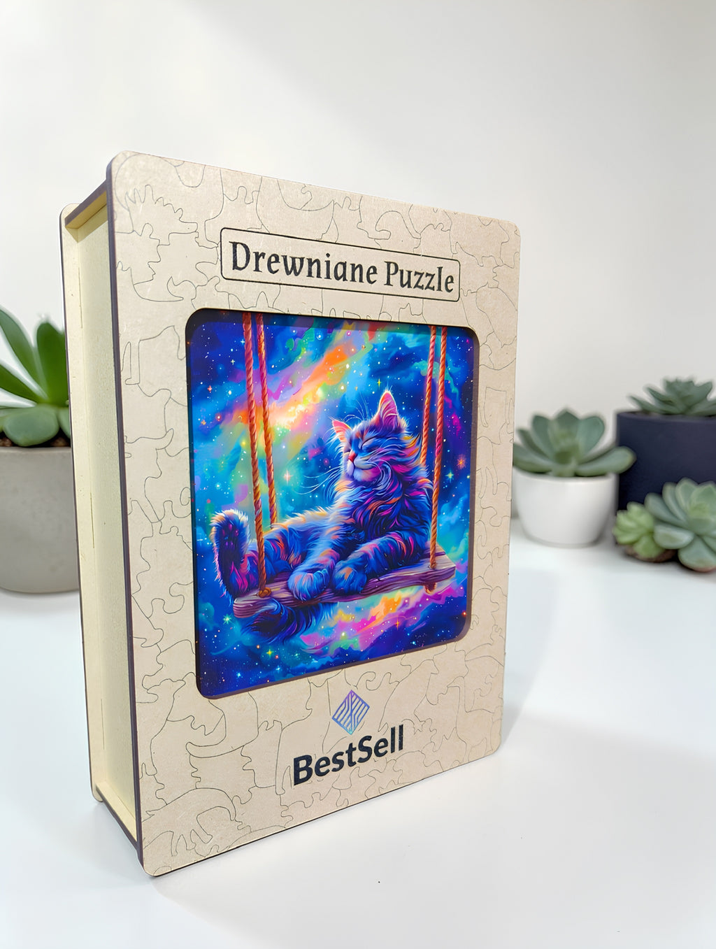 Puzzle Drewniane BestSell Kot na Huśtawce