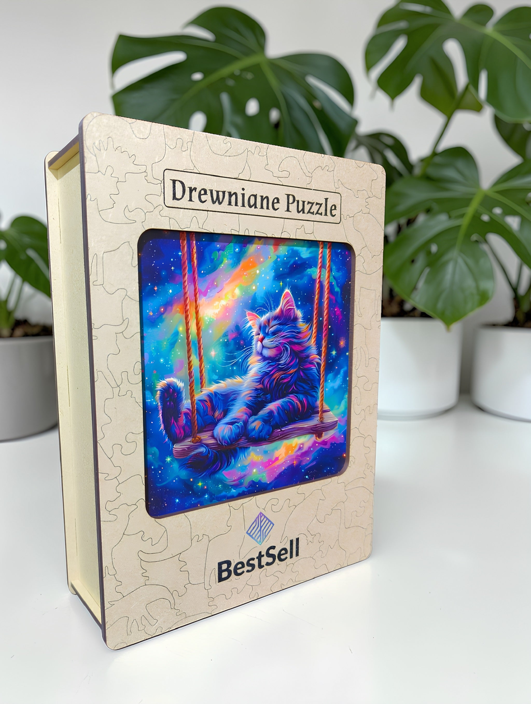 Puzzle Drewniane BestSell Kot na Huśtawce