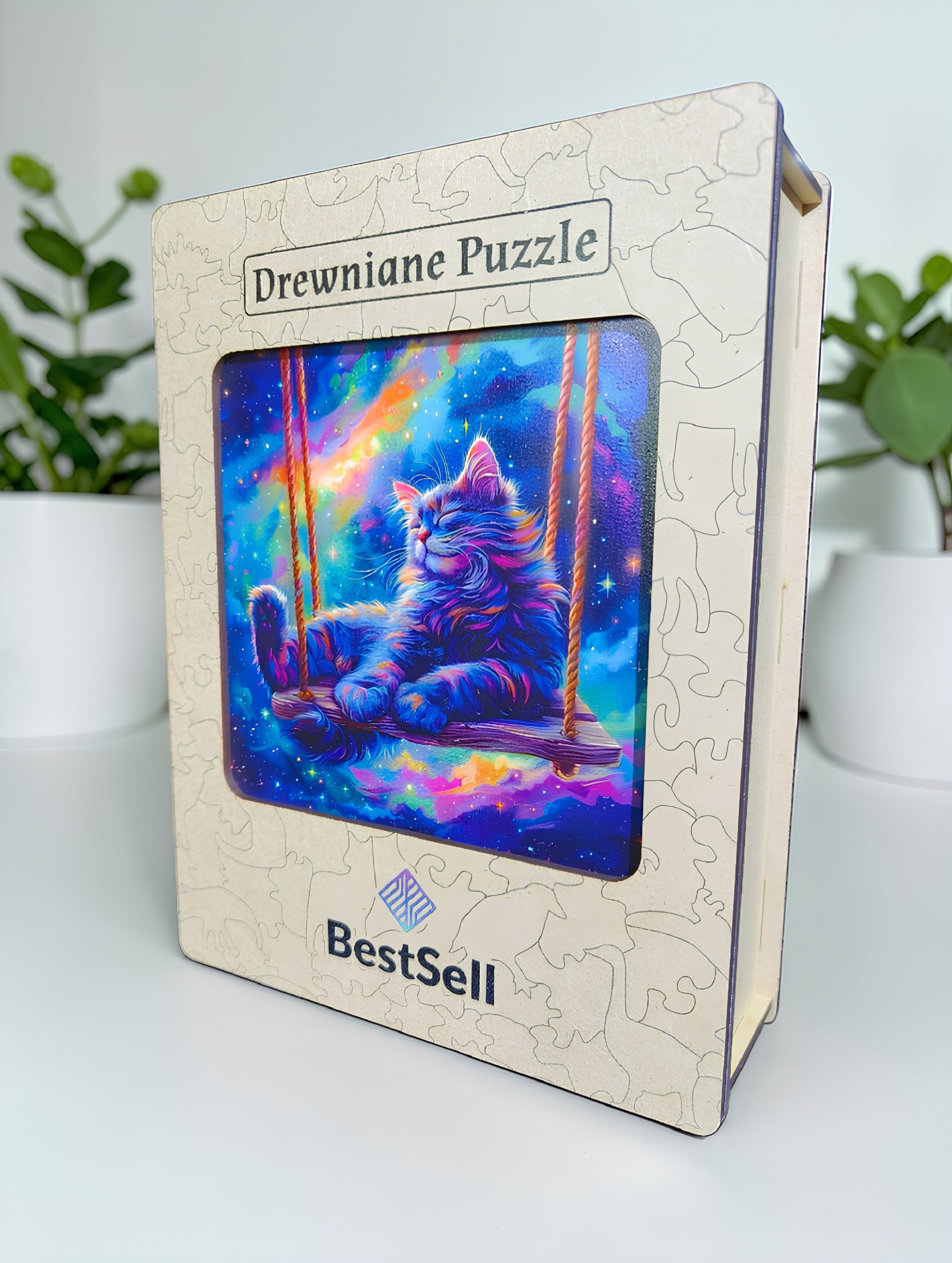 Puzzle Drewniane BestSell Kot na Huśtawce