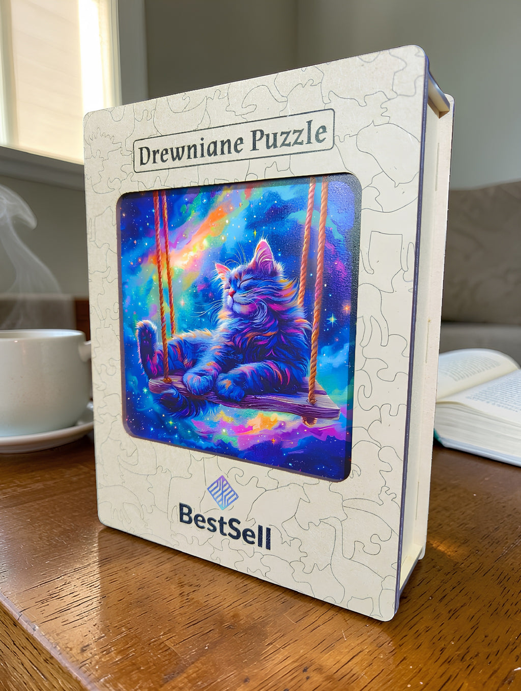 Puzzle Drewniane BestSell Kot na Huśtawce