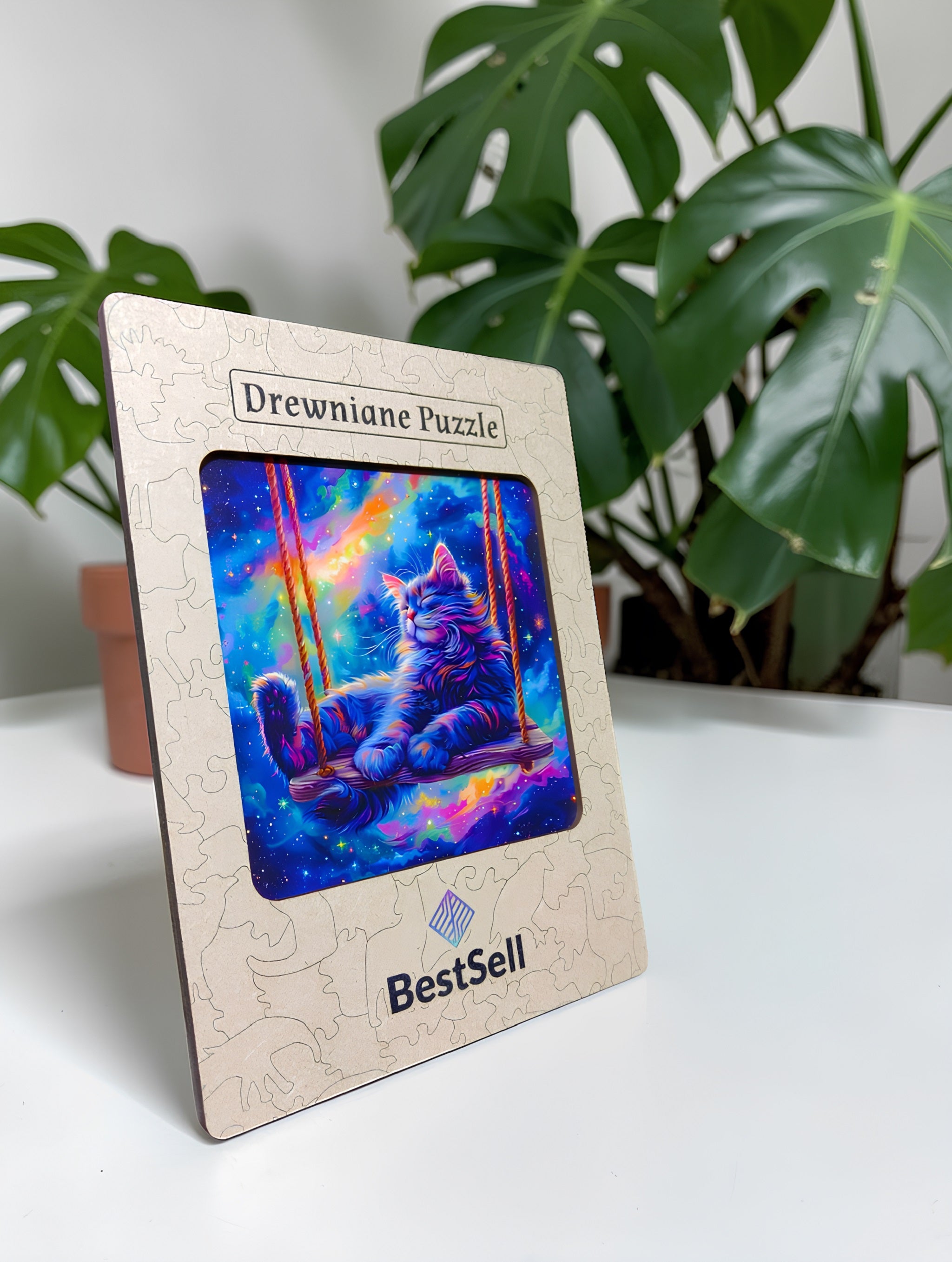 Puzzle Drewniane BestSell Kot na Huśtawce