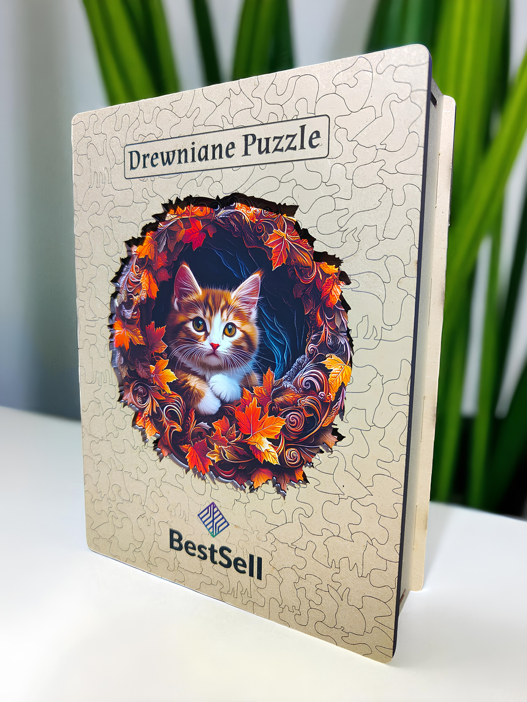 DREWNIANE PUZZLE BESTSELL UROCZY KOT KOTEK ZWIERZĘTA - UKŁADANKA PREZENT DLA DZIECKA