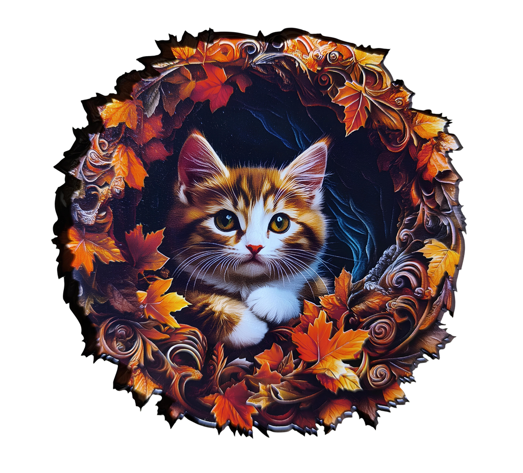 DREWNIANE PUZZLE BESTSELL UROCZY KOT KOTEK ZWIERZĘTA - UKŁADANKA PREZENT DLA DZIECKA