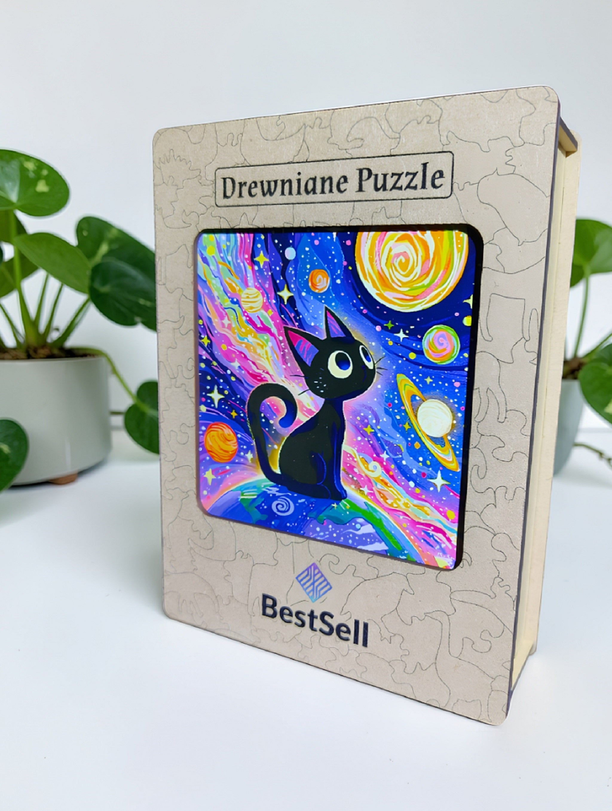 Puzzle Drewniane Kot w Kosmosie