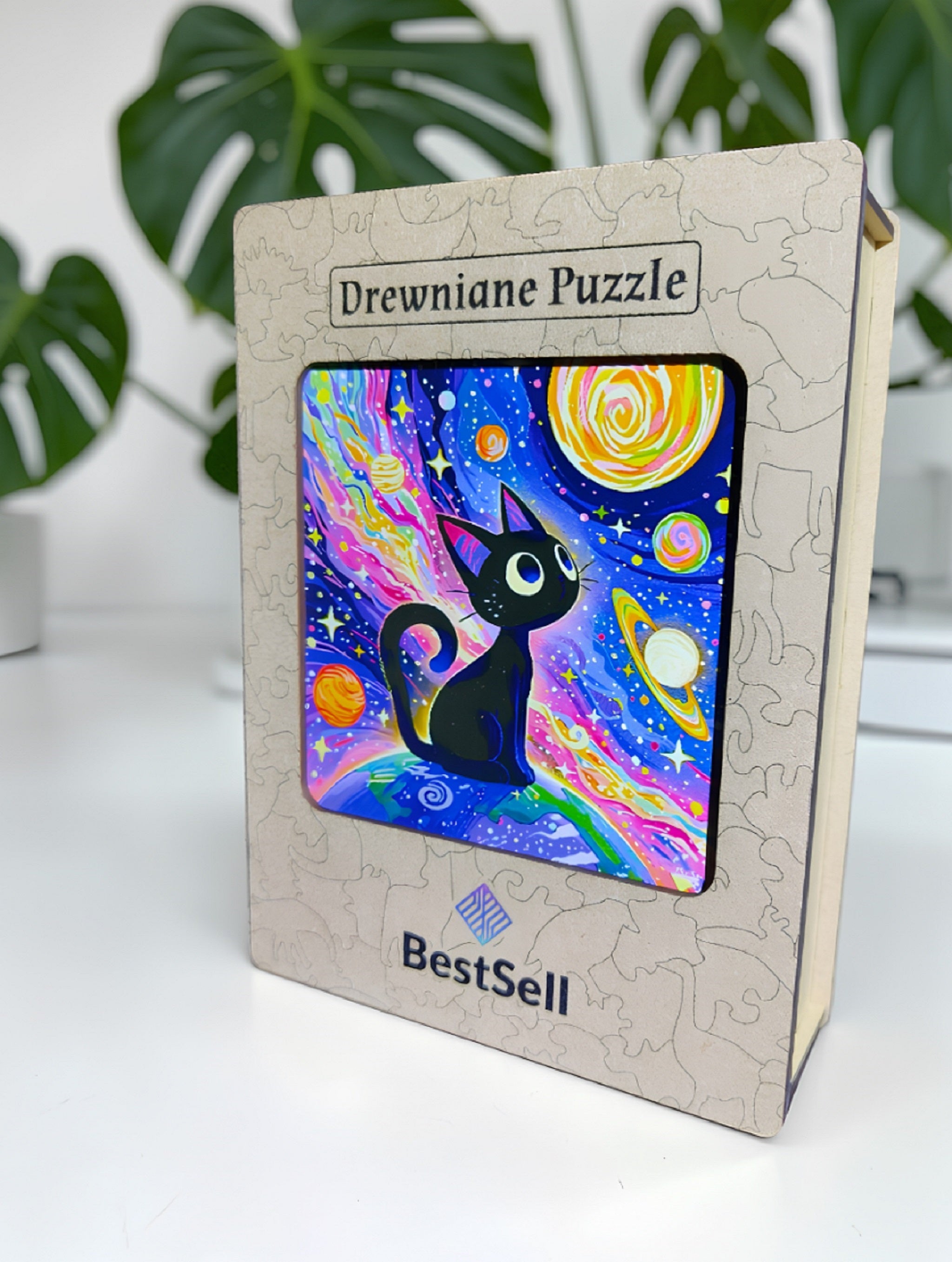 Puzzle Drewniane Kot w Kosmosie