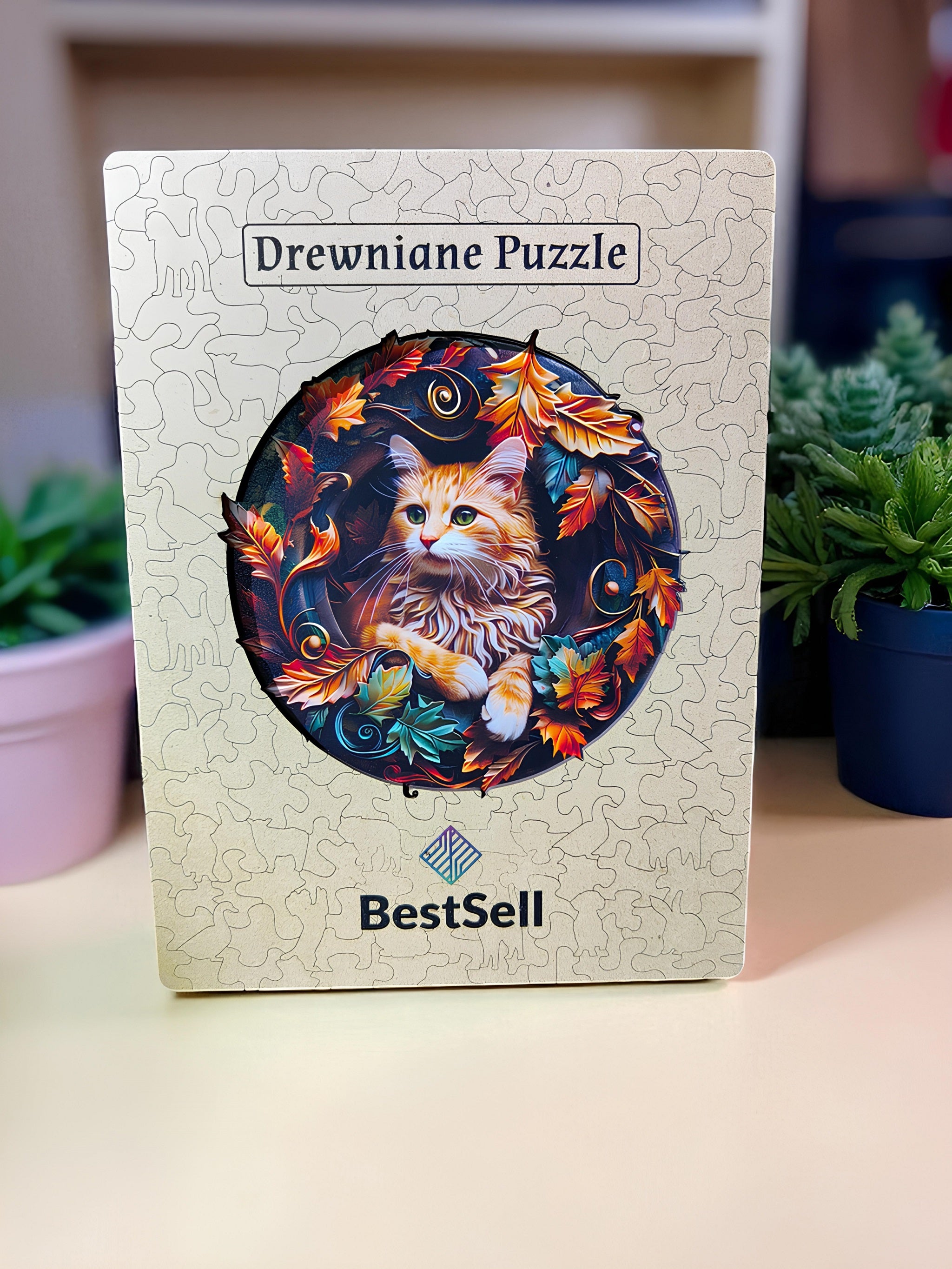 Puzzle Drewniane Jesienny Kot