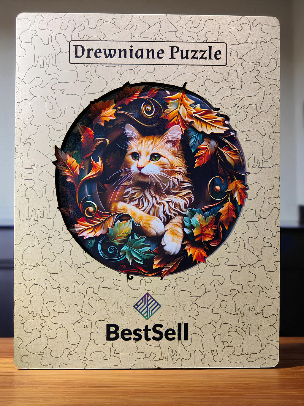 Puzzle Drewniane Jesienny Kot