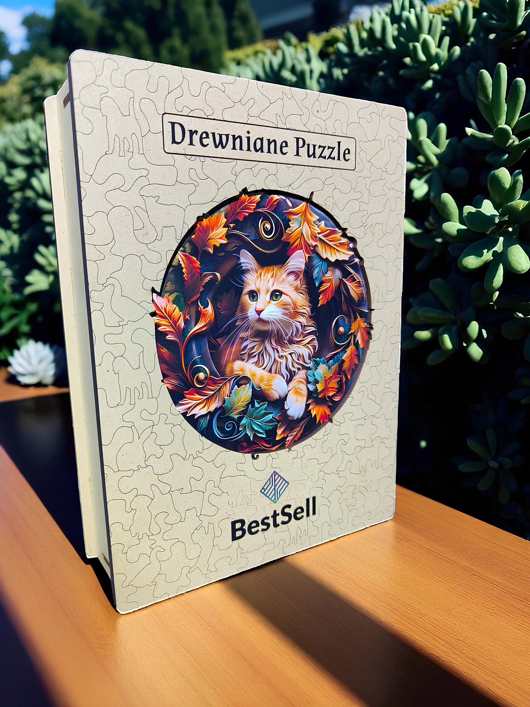 Puzzle Drewniane Jesienny Kot