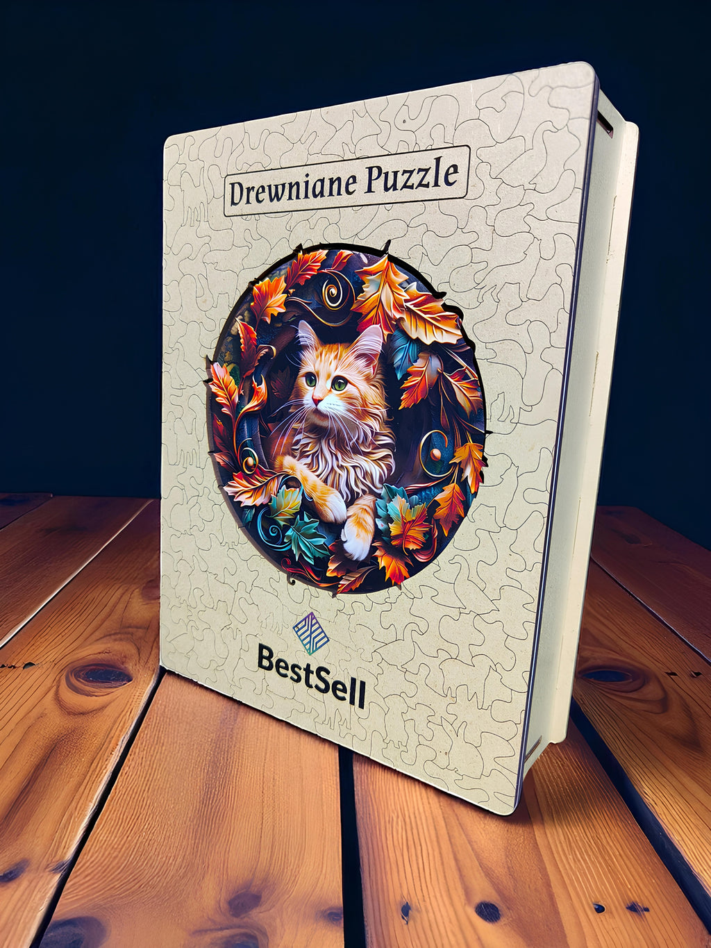 Puzzle Drewniane Jesienny Kot