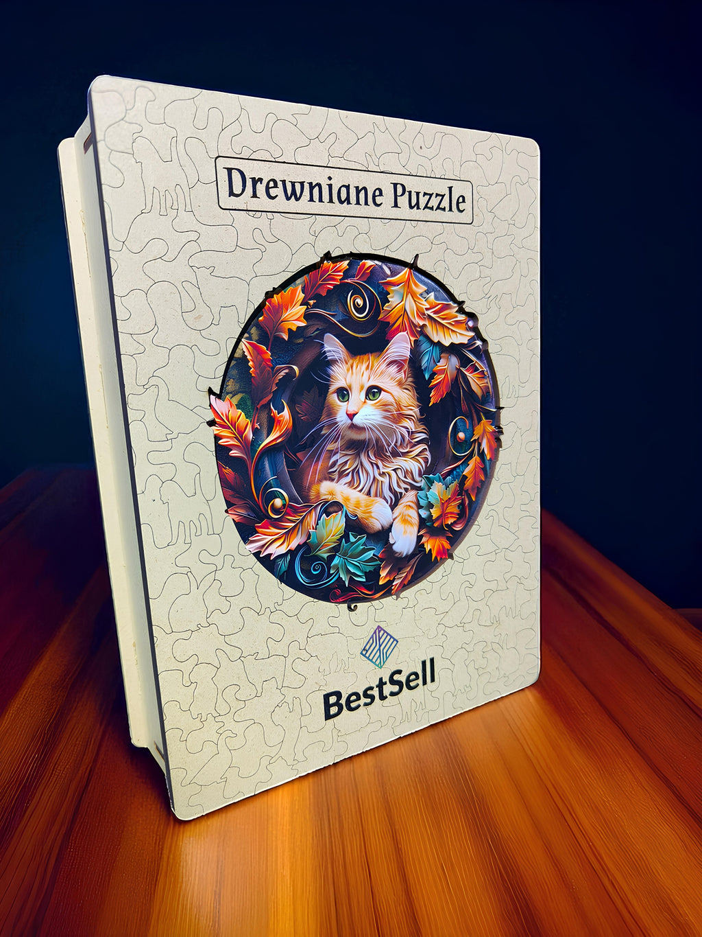 Puzzle Drewniane Jesienny Kot