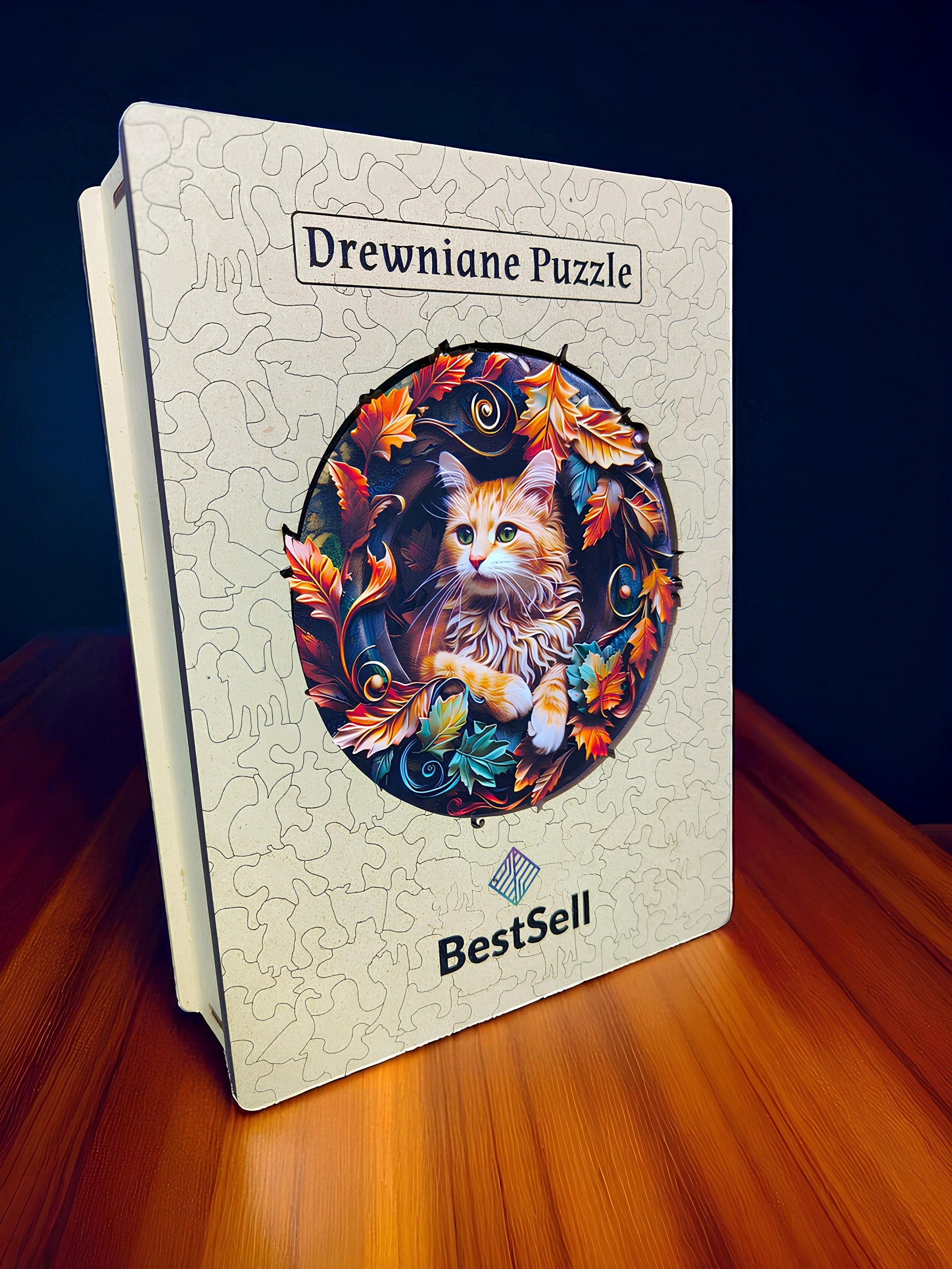 Puzzle Drewniane Jesienny Kot