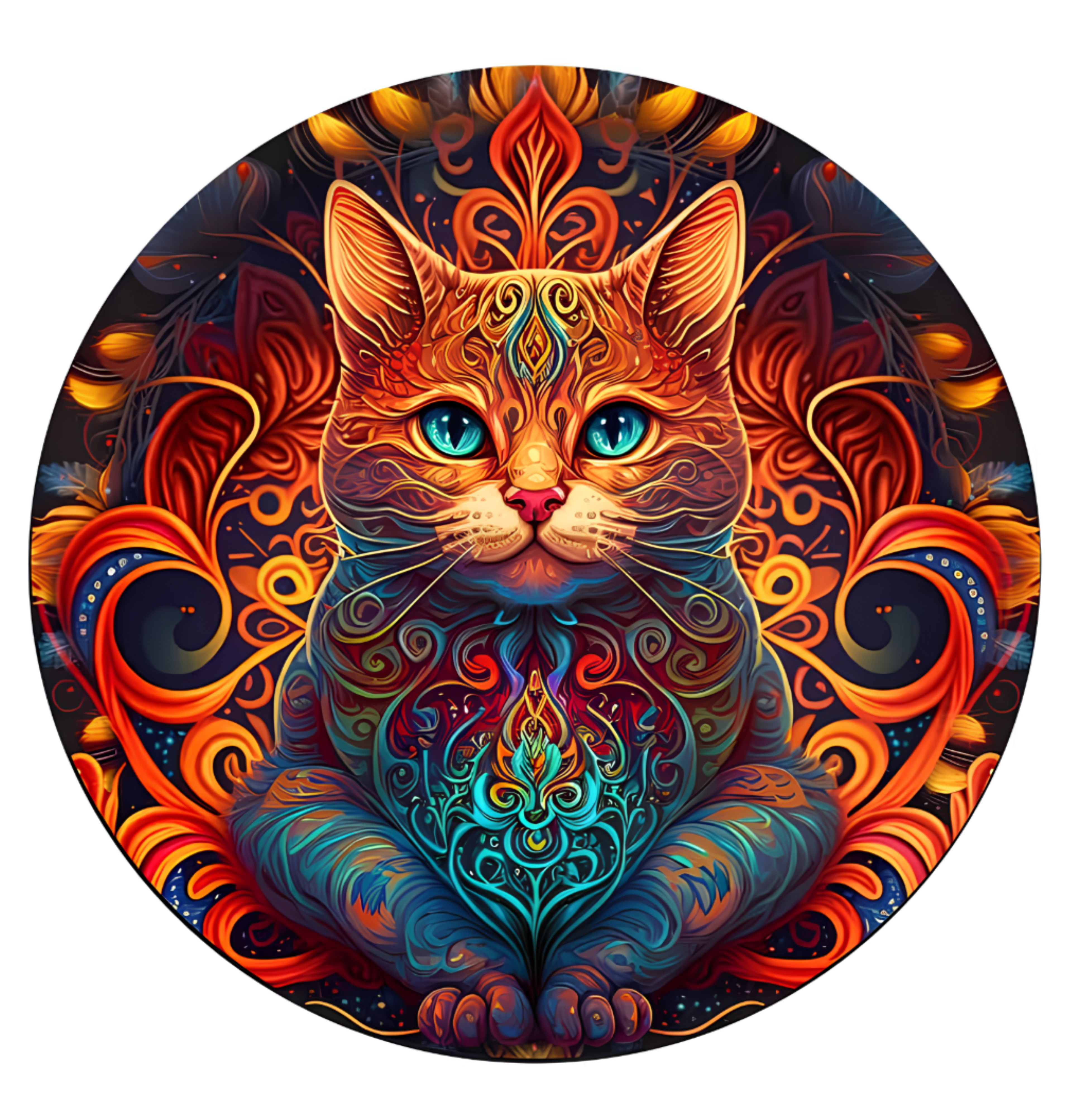 PUZZLE DREWNIANE KOT W PŁOMIENIACH - KREATYWNA UKŁADANKA DLA DZIECI I DOROSŁYCH