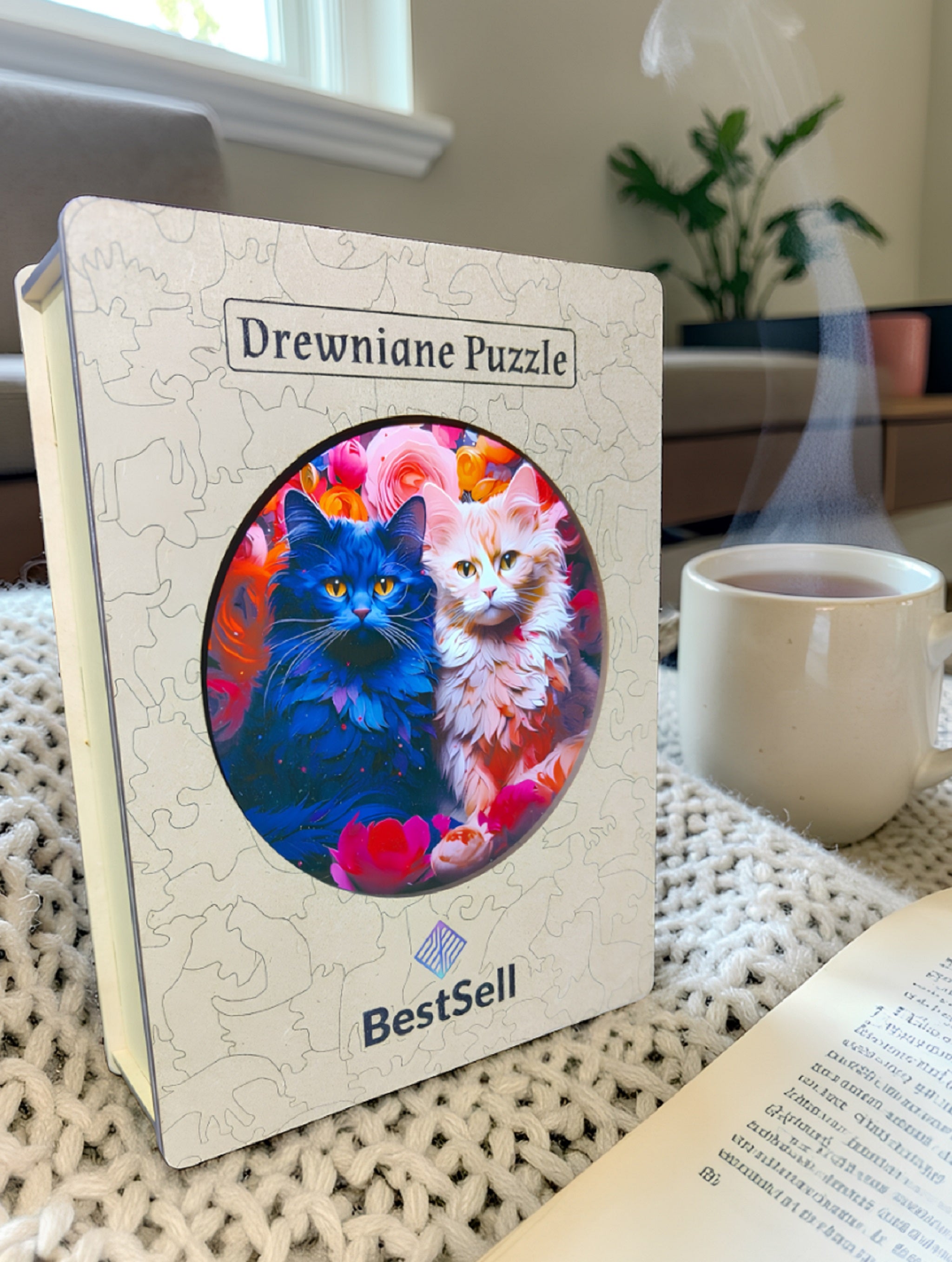 Puzzle Drewniane Urocze Koty