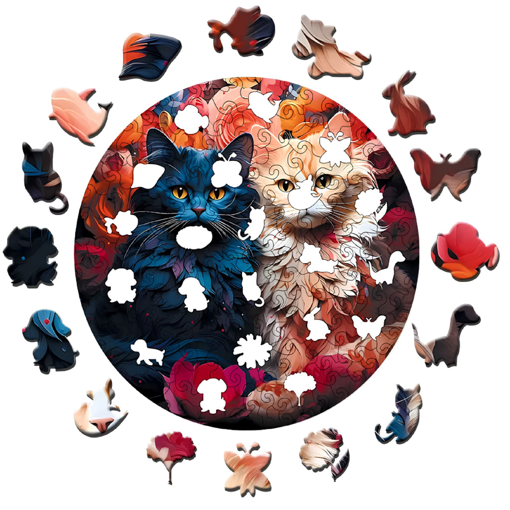 Puzzle Drewniane Urocze Koty